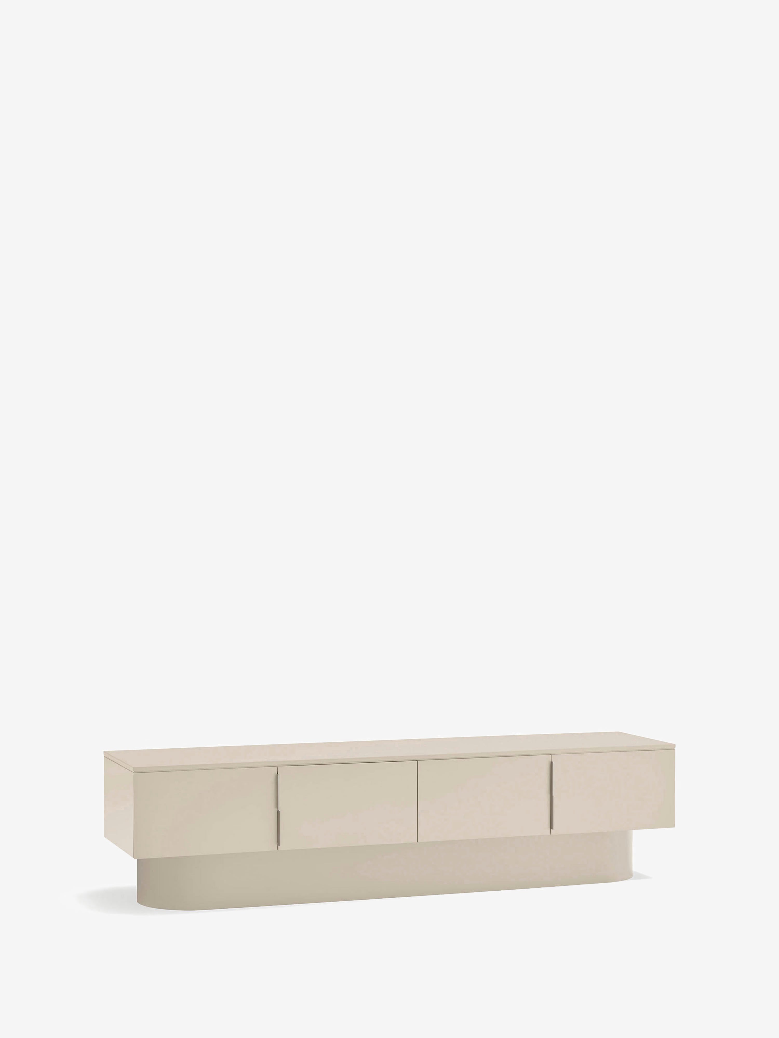 Totem mueble de TV de 4 puertas en MDF beige arena 200 x 50 cm