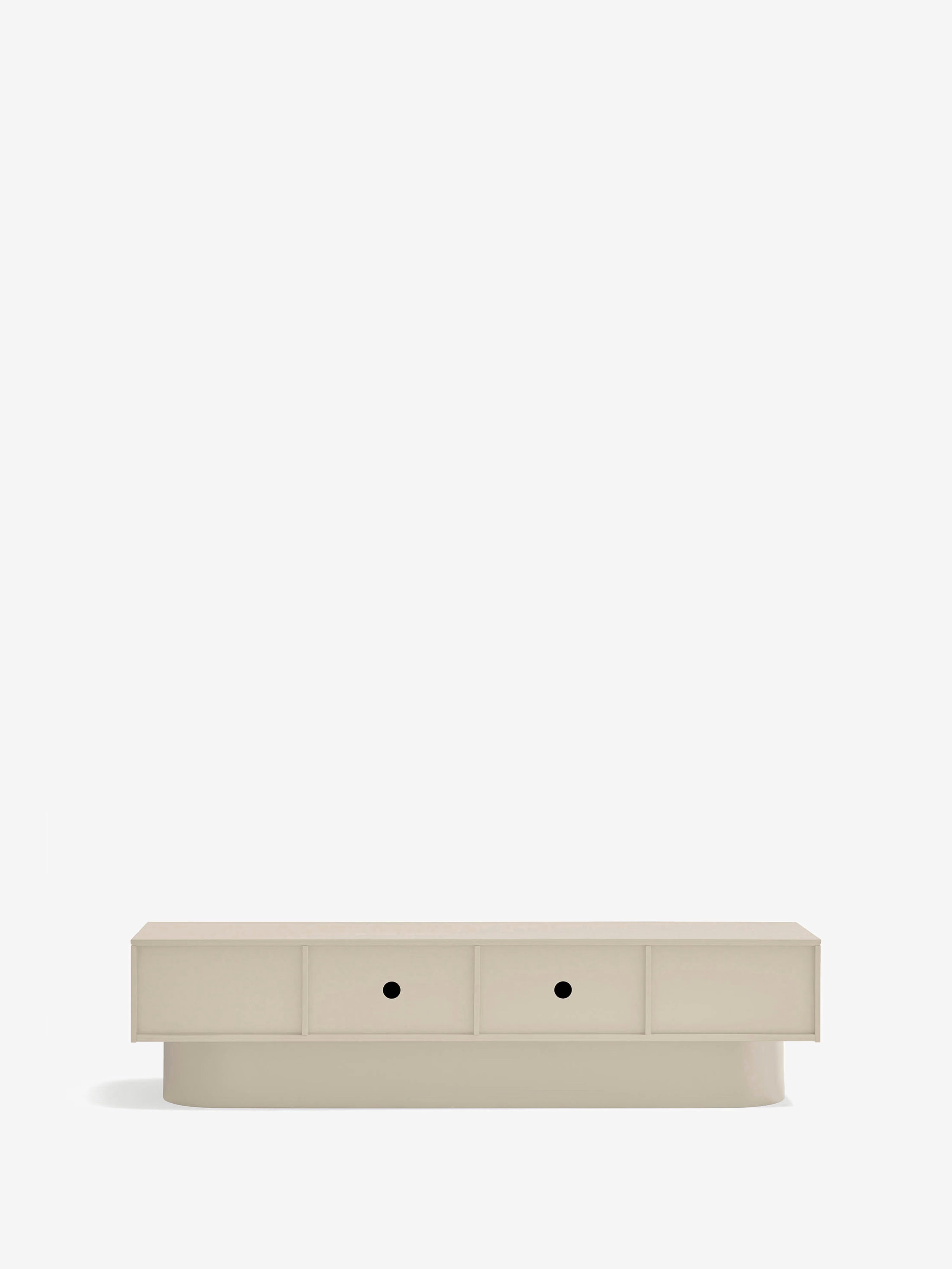 Totem mueble de TV de 4 puertas en MDF beige arena 200 x 50 cm