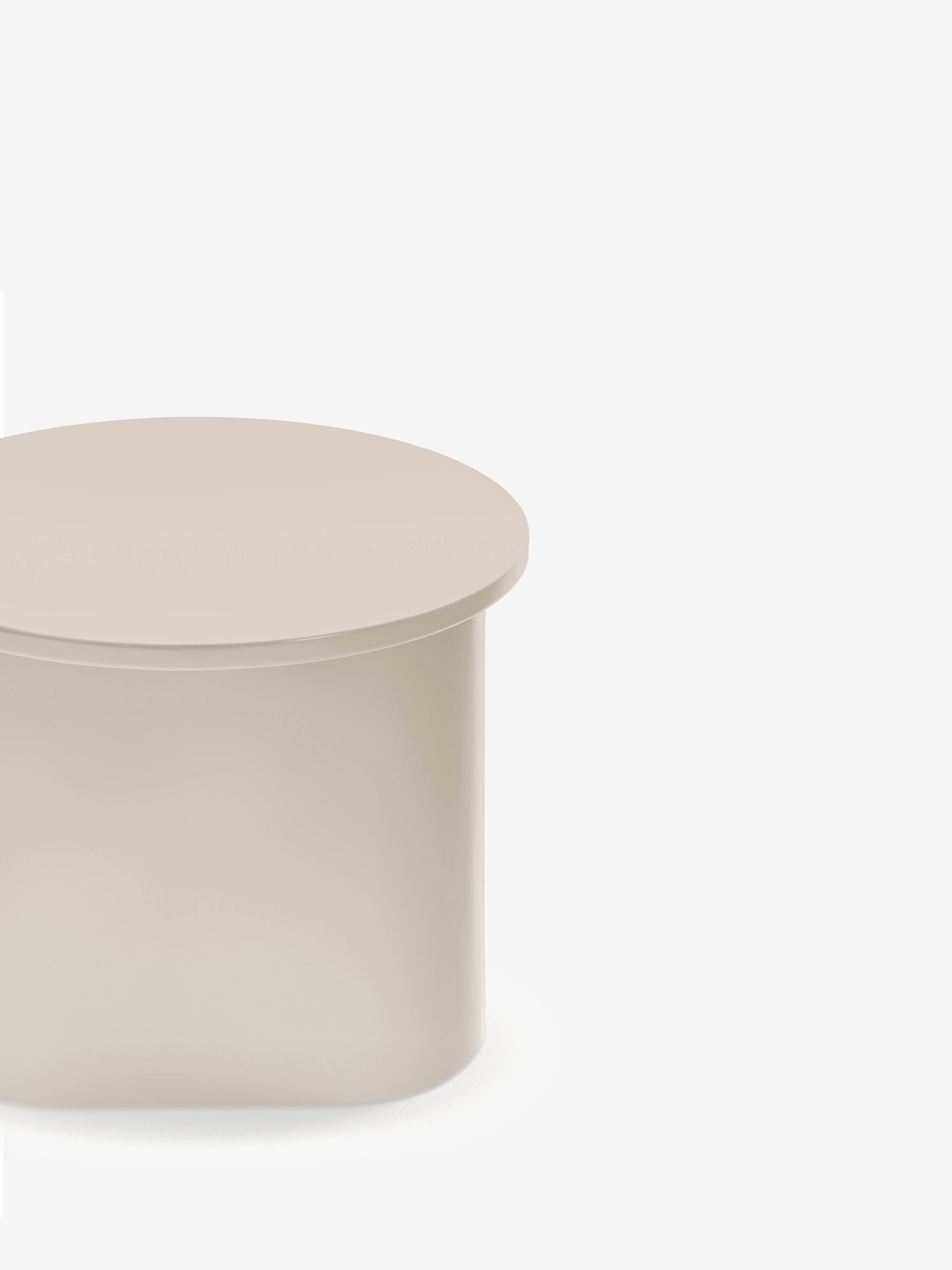Totem round side table in sand beige MDF Ø36 cm