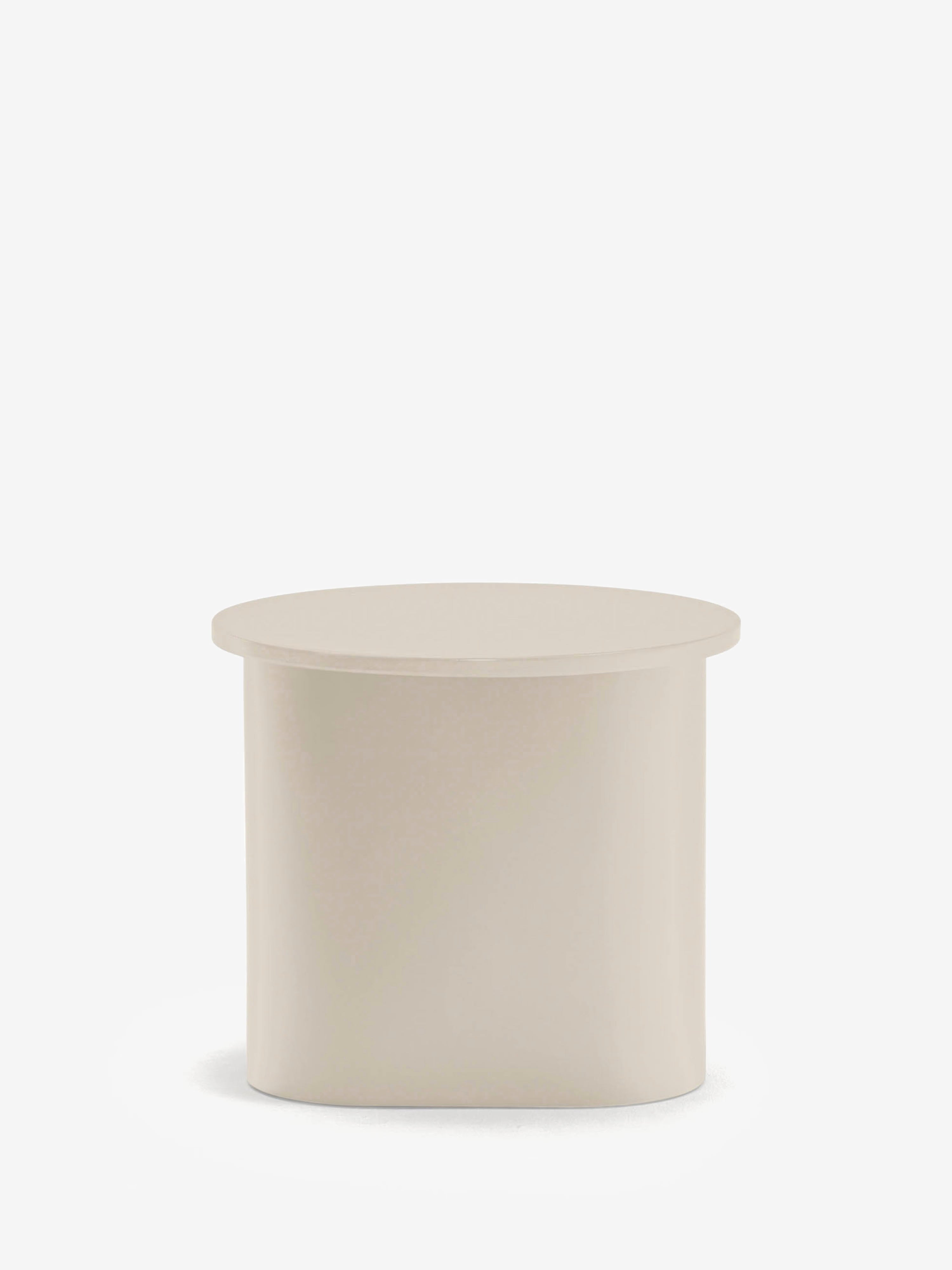 Totem round side table in sand beige MDF Ø36 cm