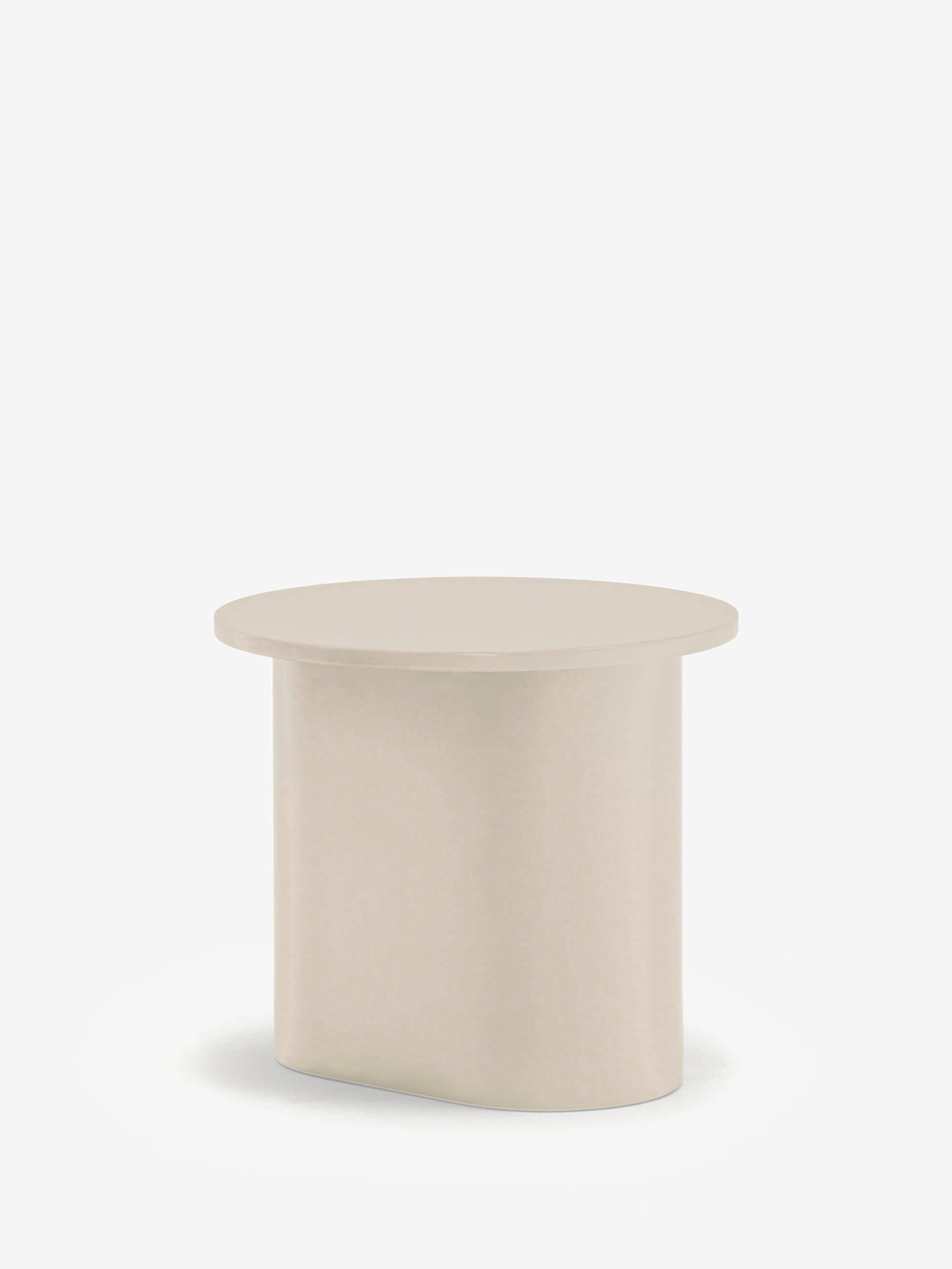 Totem tavolino da appoggio rotondo in mdf beige sabbia Ø36 cm