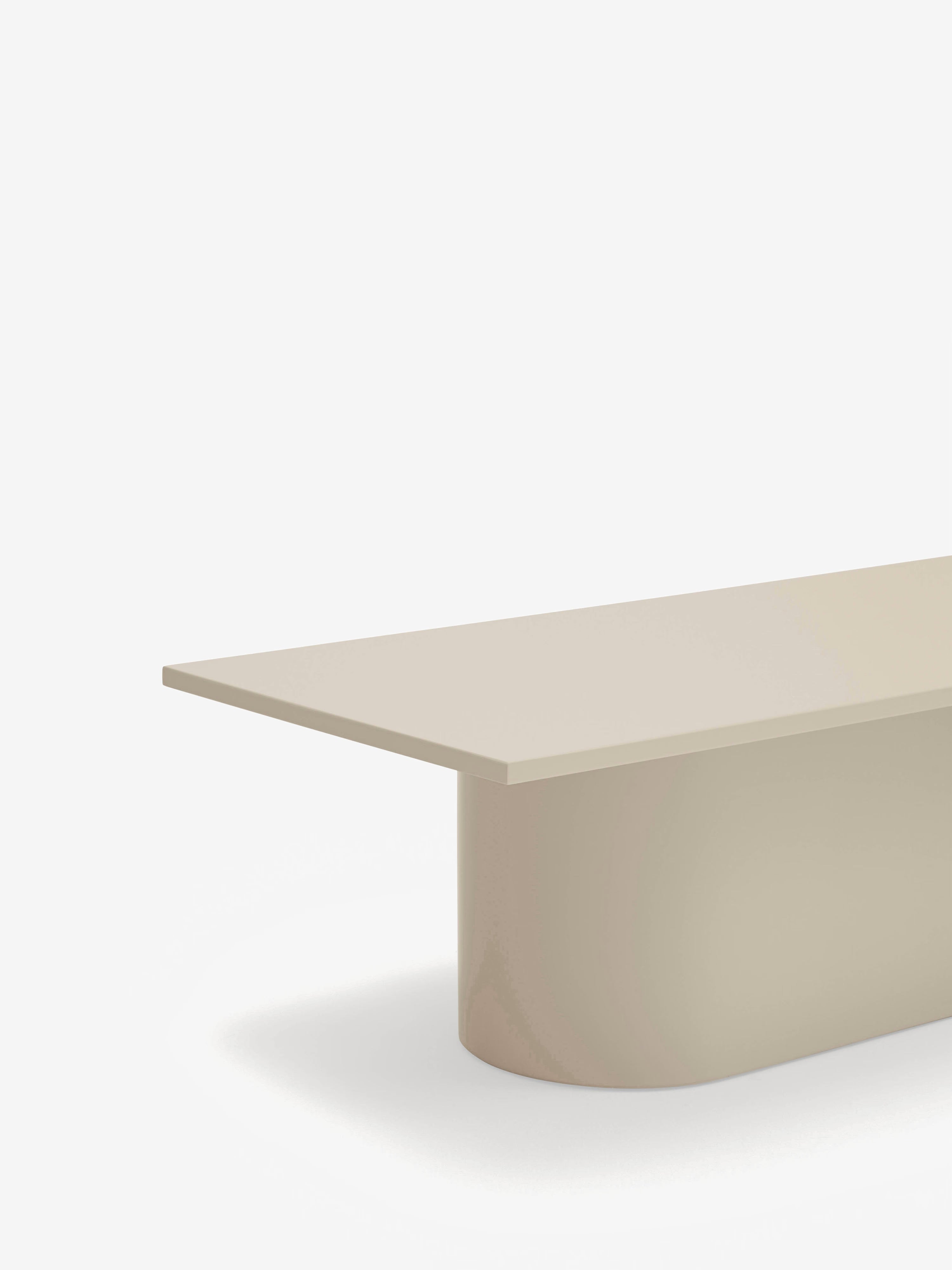 Totem rechteckiger Couchtisch Sandbeige 110 x 36 cm