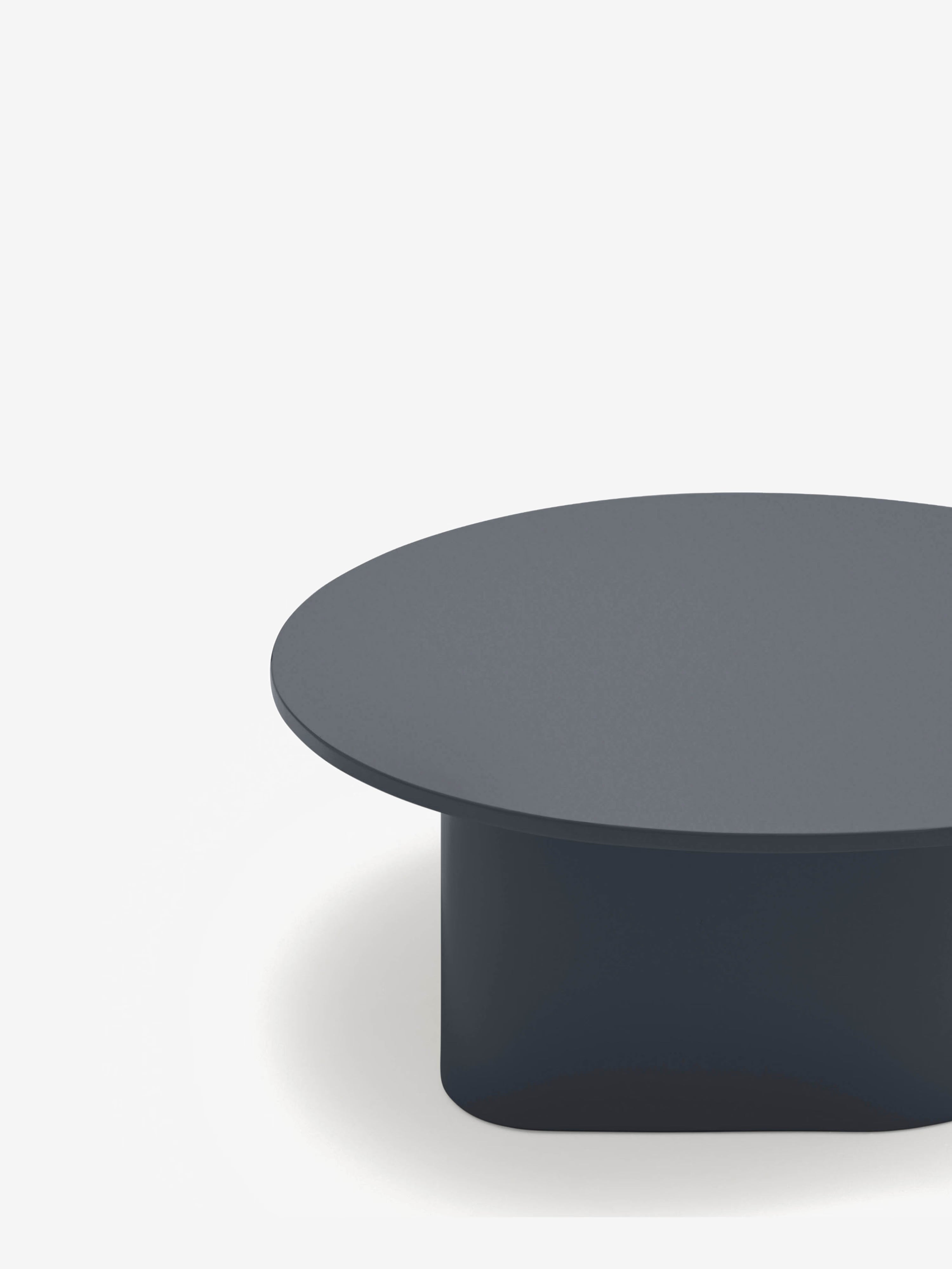 Totem table basse ronde en MDF gris anthracite Ø 110 cm