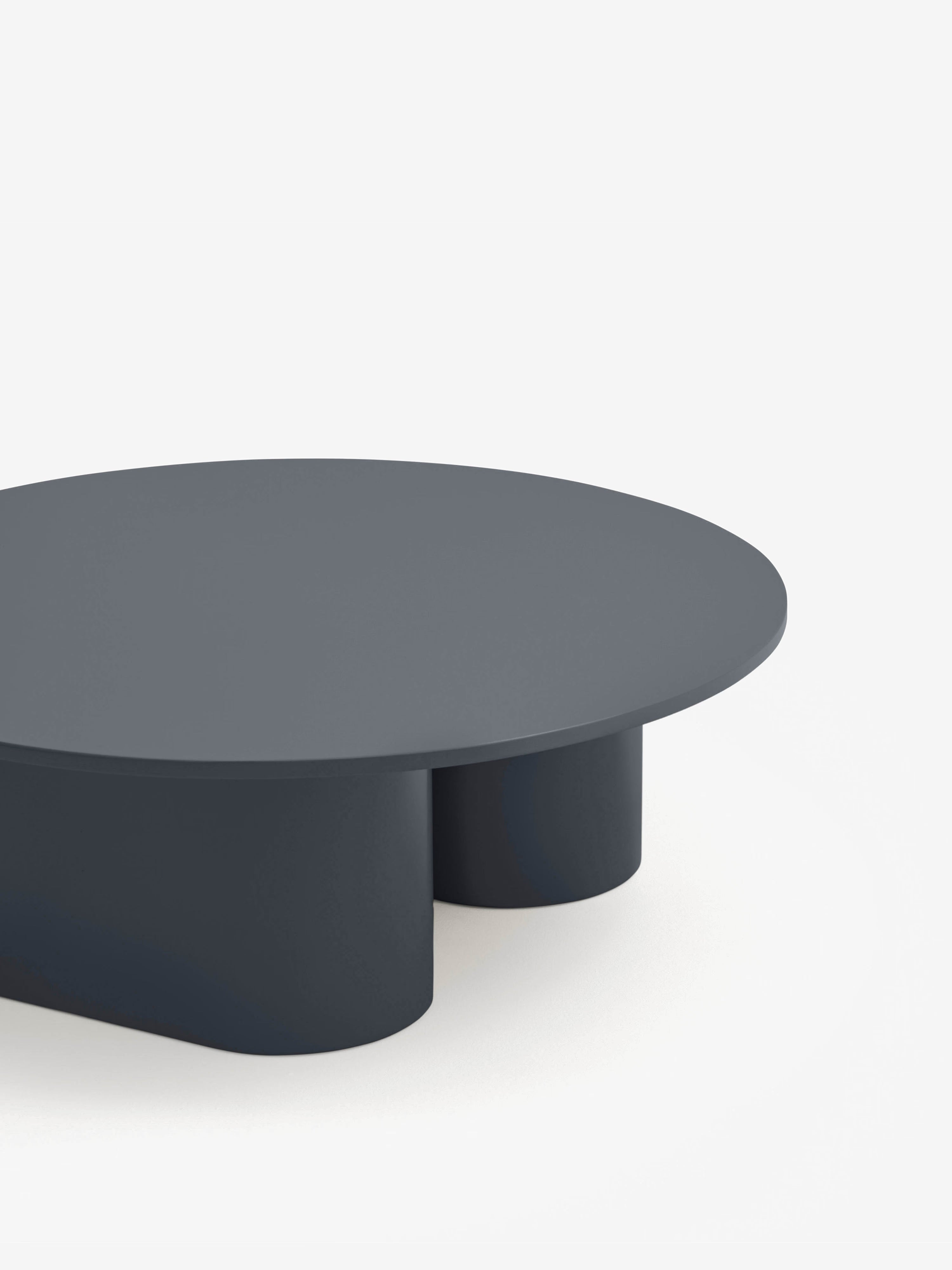 Totem table basse ronde en MDF gris anthracite Ø 110 cm