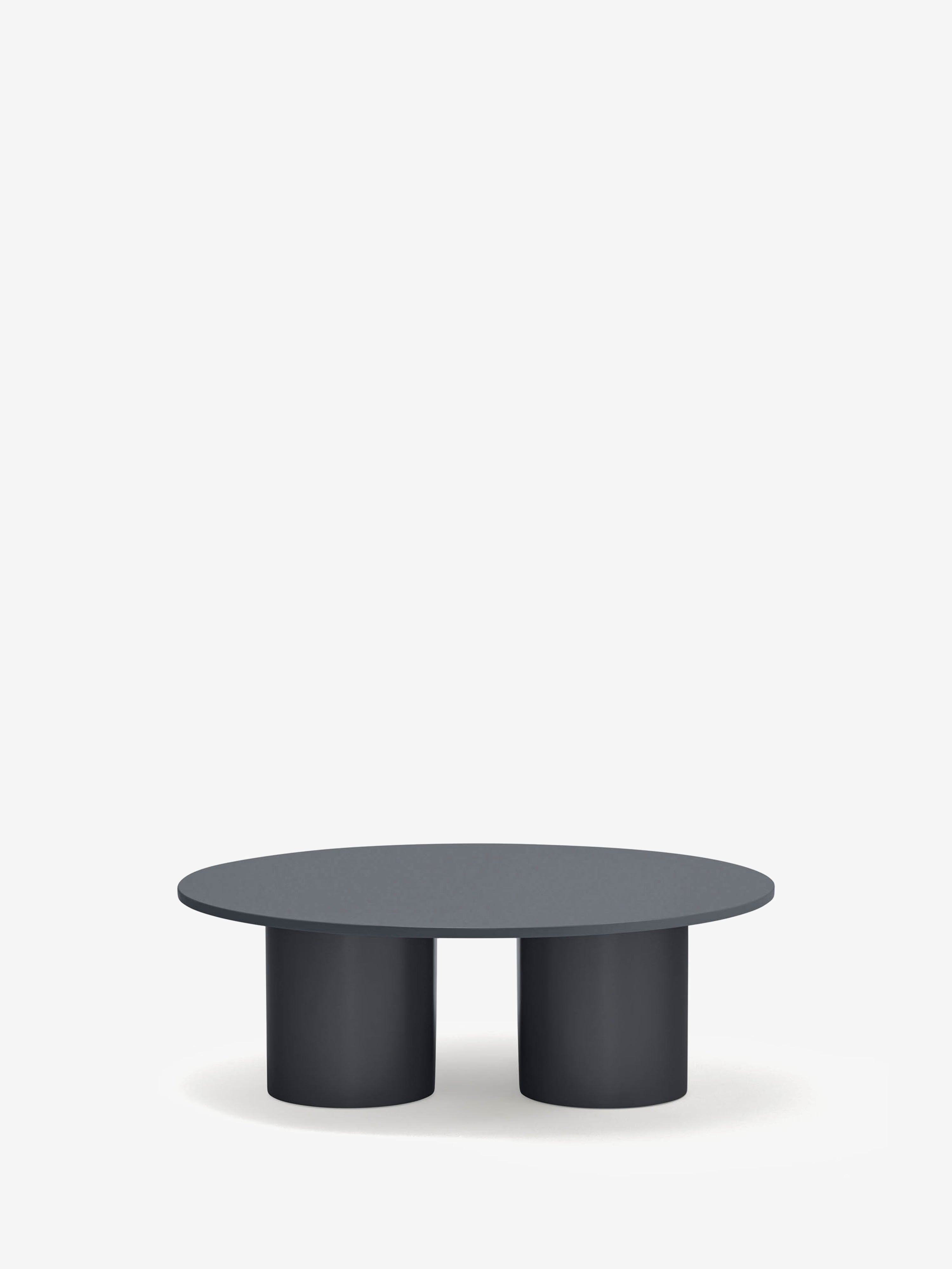 Totem tavolino da salotto rotondo in mdf grigio antracite Ø 110 cm