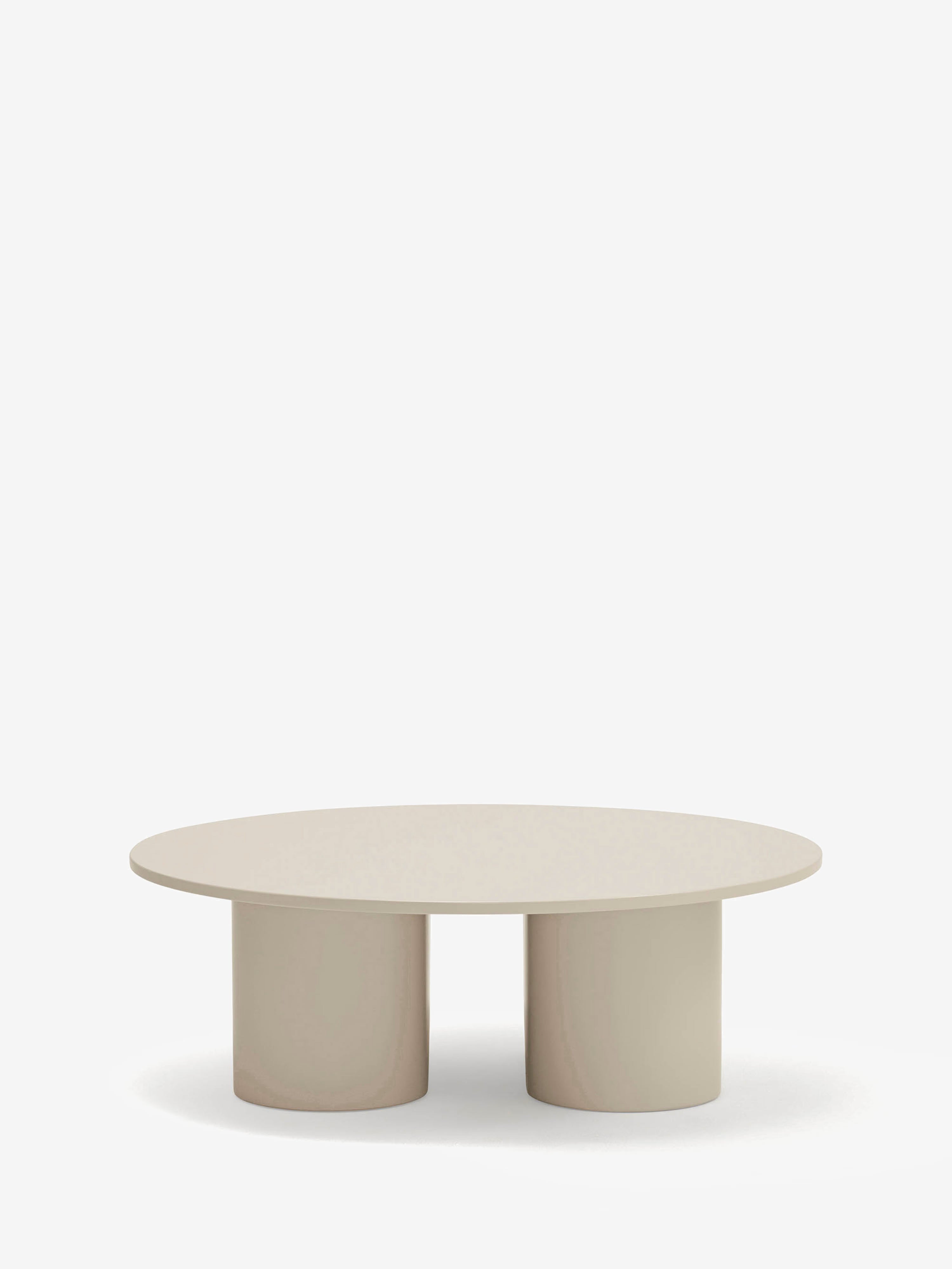Totem tavolino da salotto rotondo in mdf beige sabbia Ø 110 cm