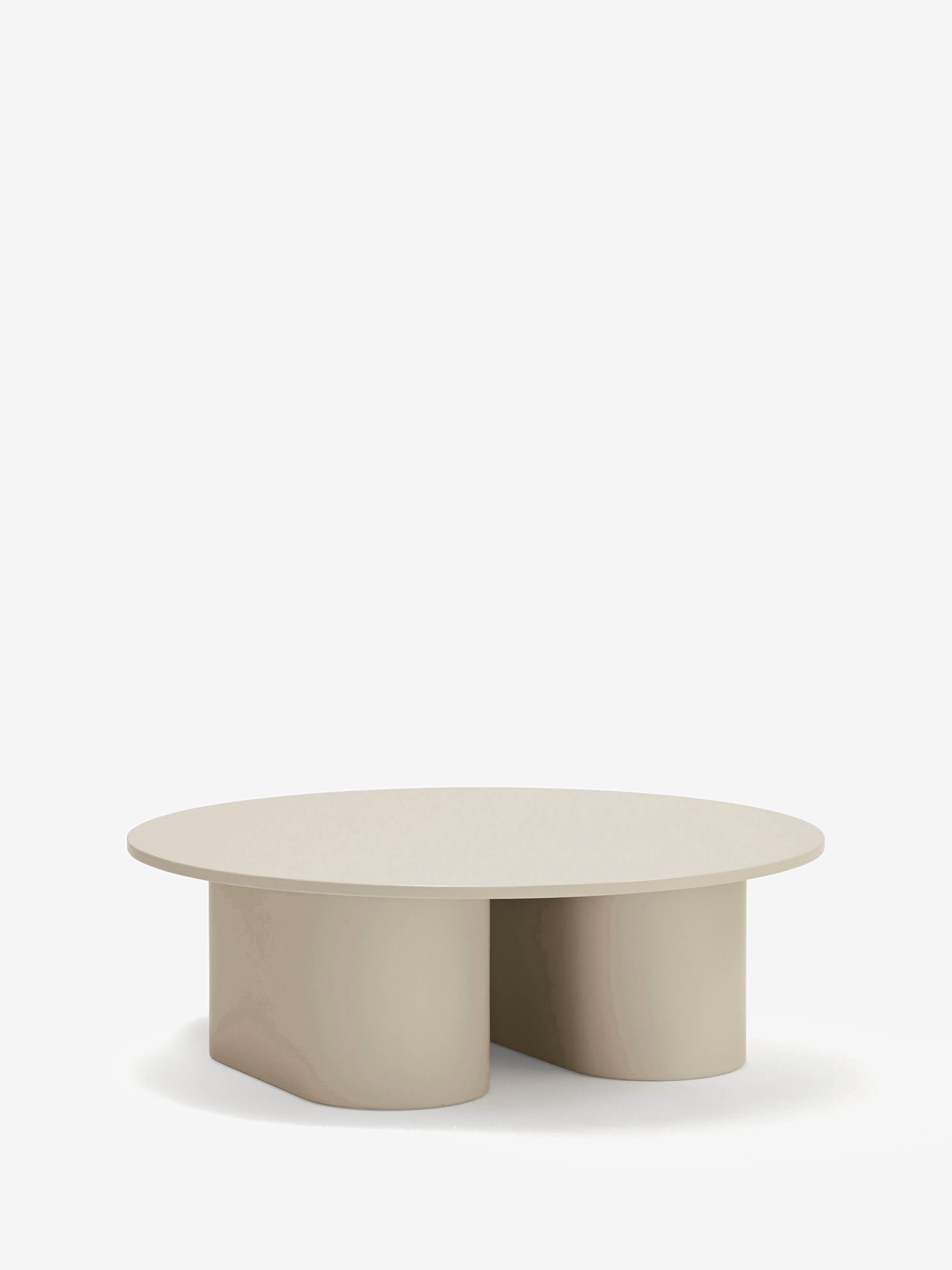 Totem runder Couchtisch aus MDF Sandbeige Ø 110 cm