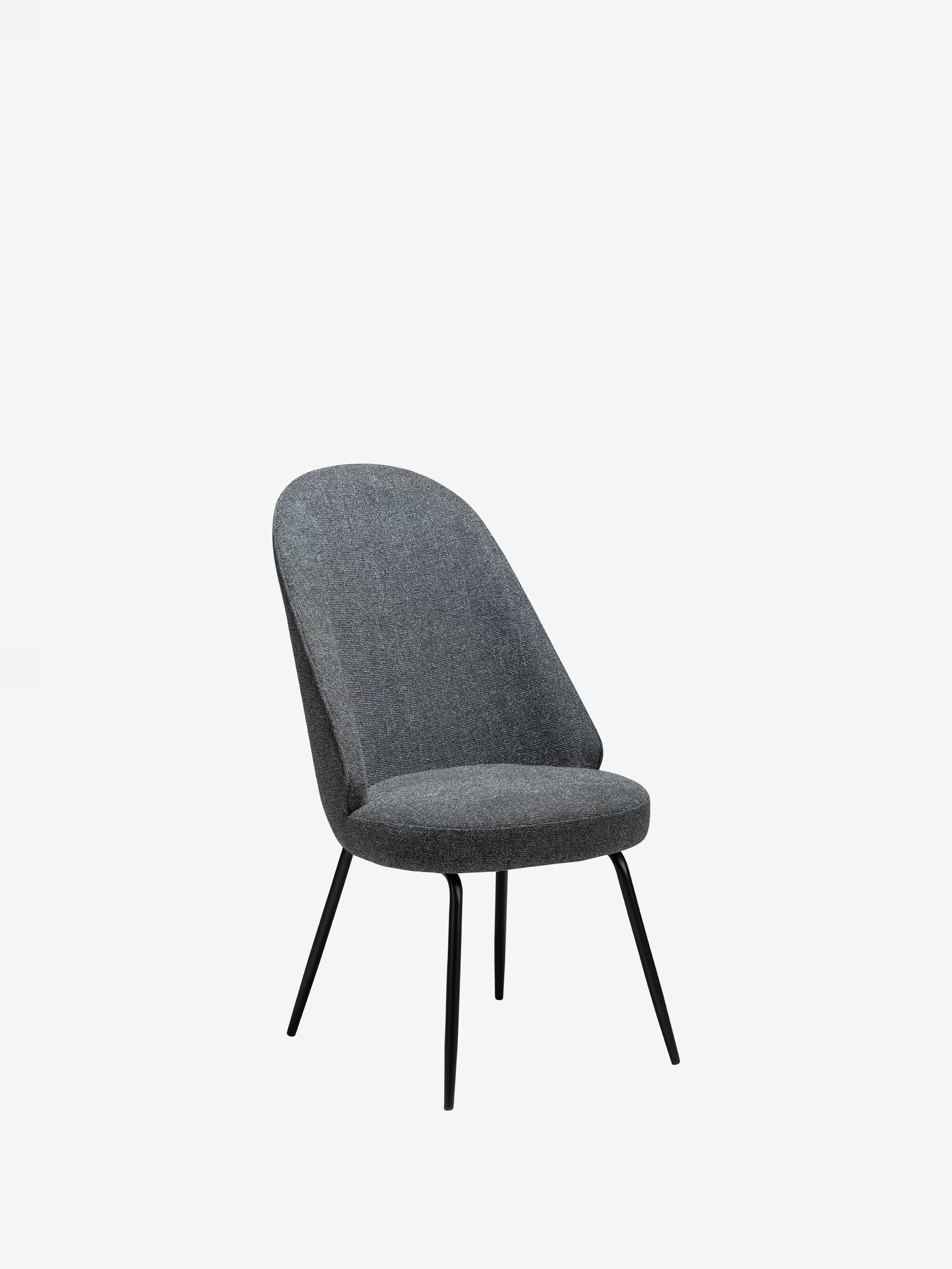 Utopia chaise avec dossier haut en bouclé et pieds en métal