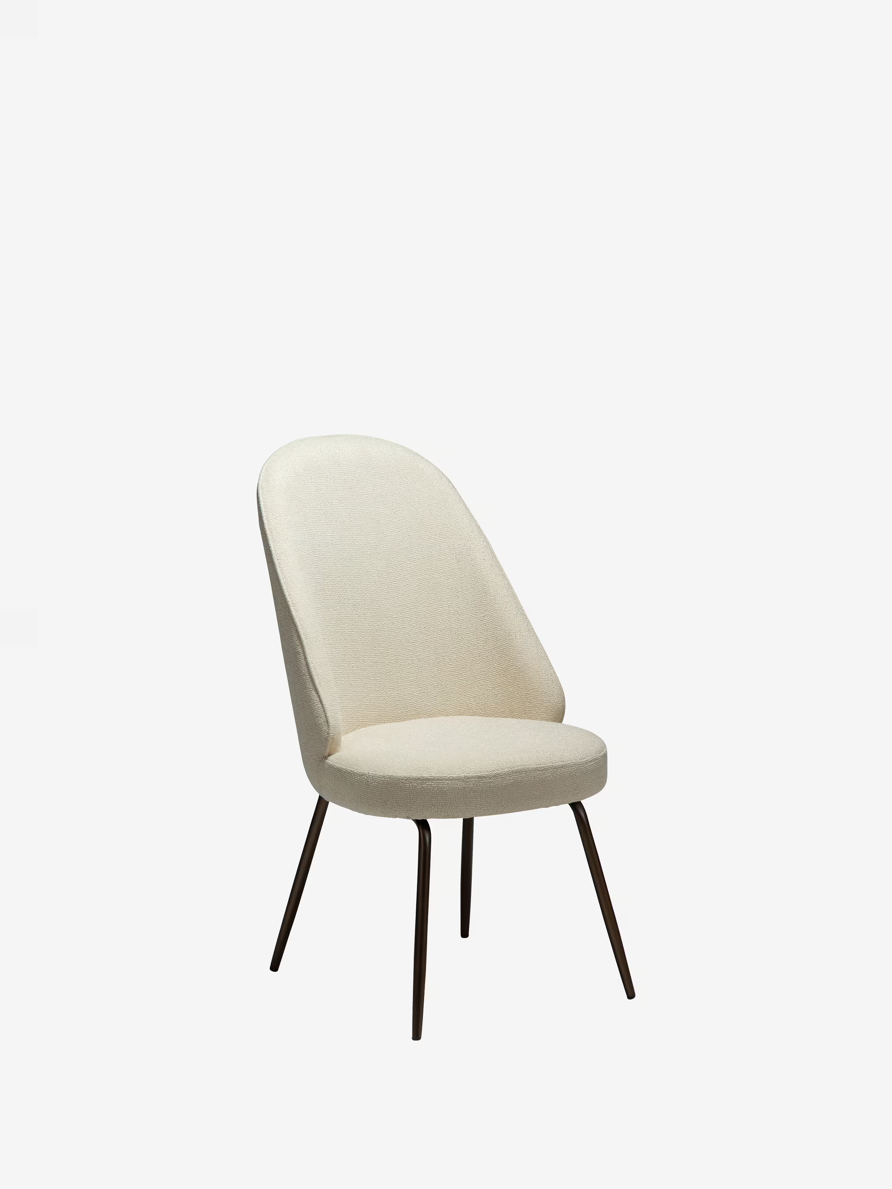 Utopia chaise avec dossier haut en bouclé et pieds en métal