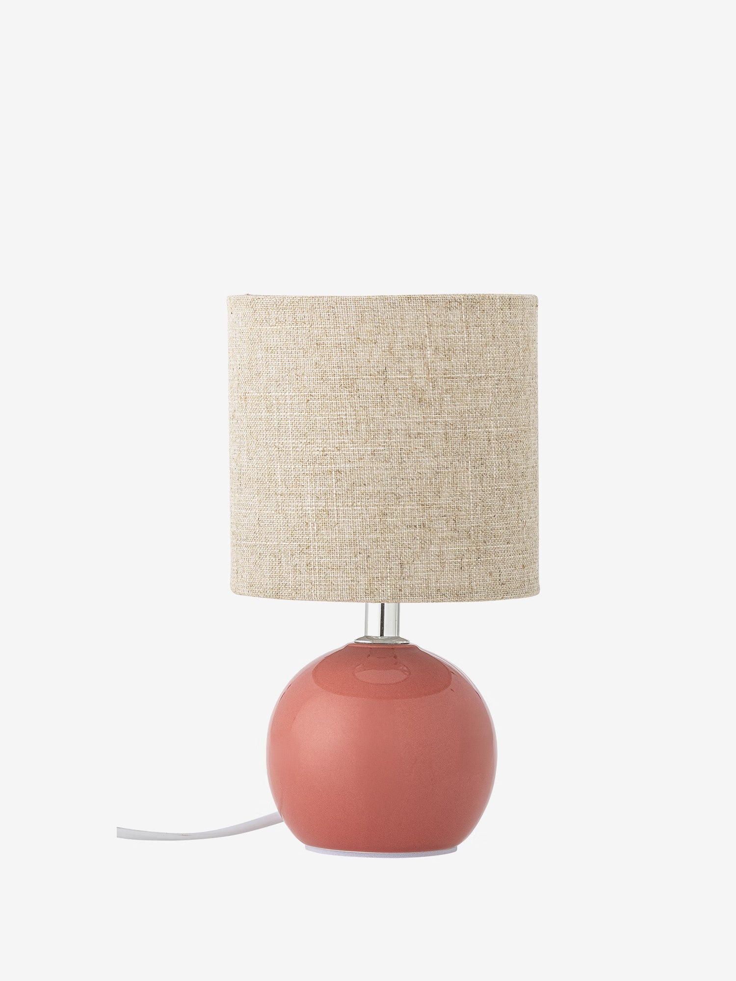 Valdis Lampe de table en grès rose avec abat-jour en lin