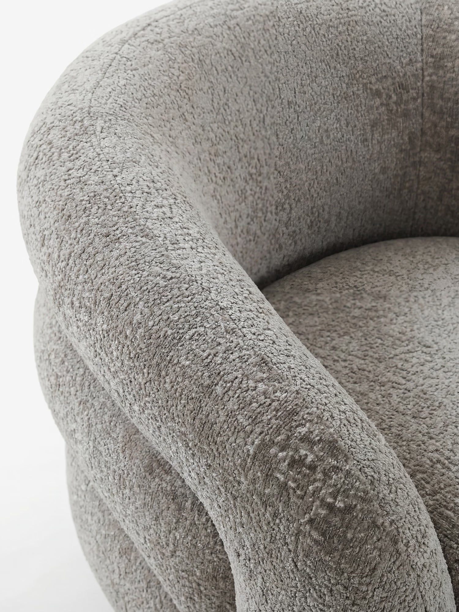 Valletta Poltrona lounge girevole imbottita in morbido tessuto naturale - FSC® 100% design moderno