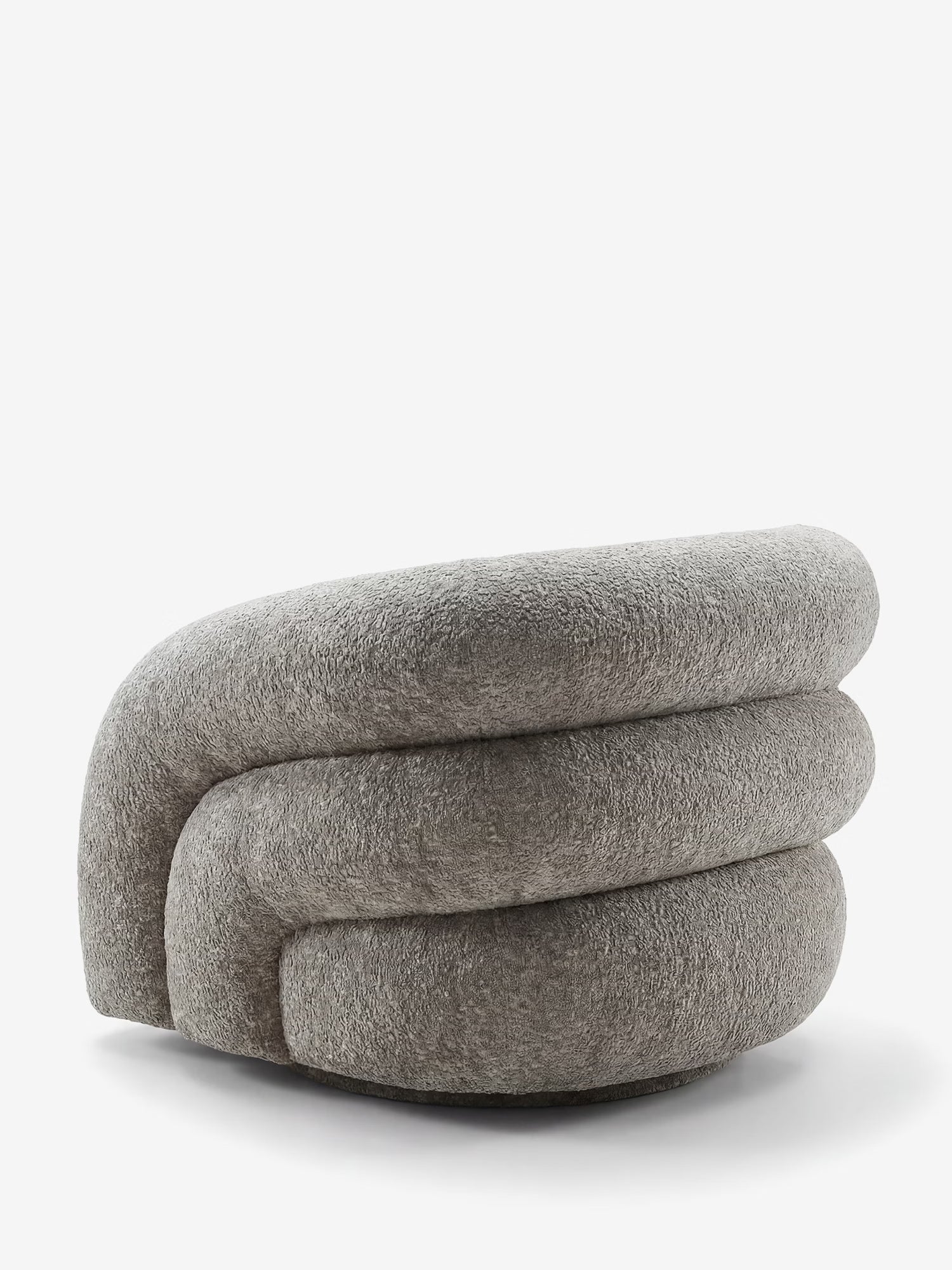 Valletta Poltrona lounge girevole imbottita in morbido tessuto naturale - FSC® 100% design moderno