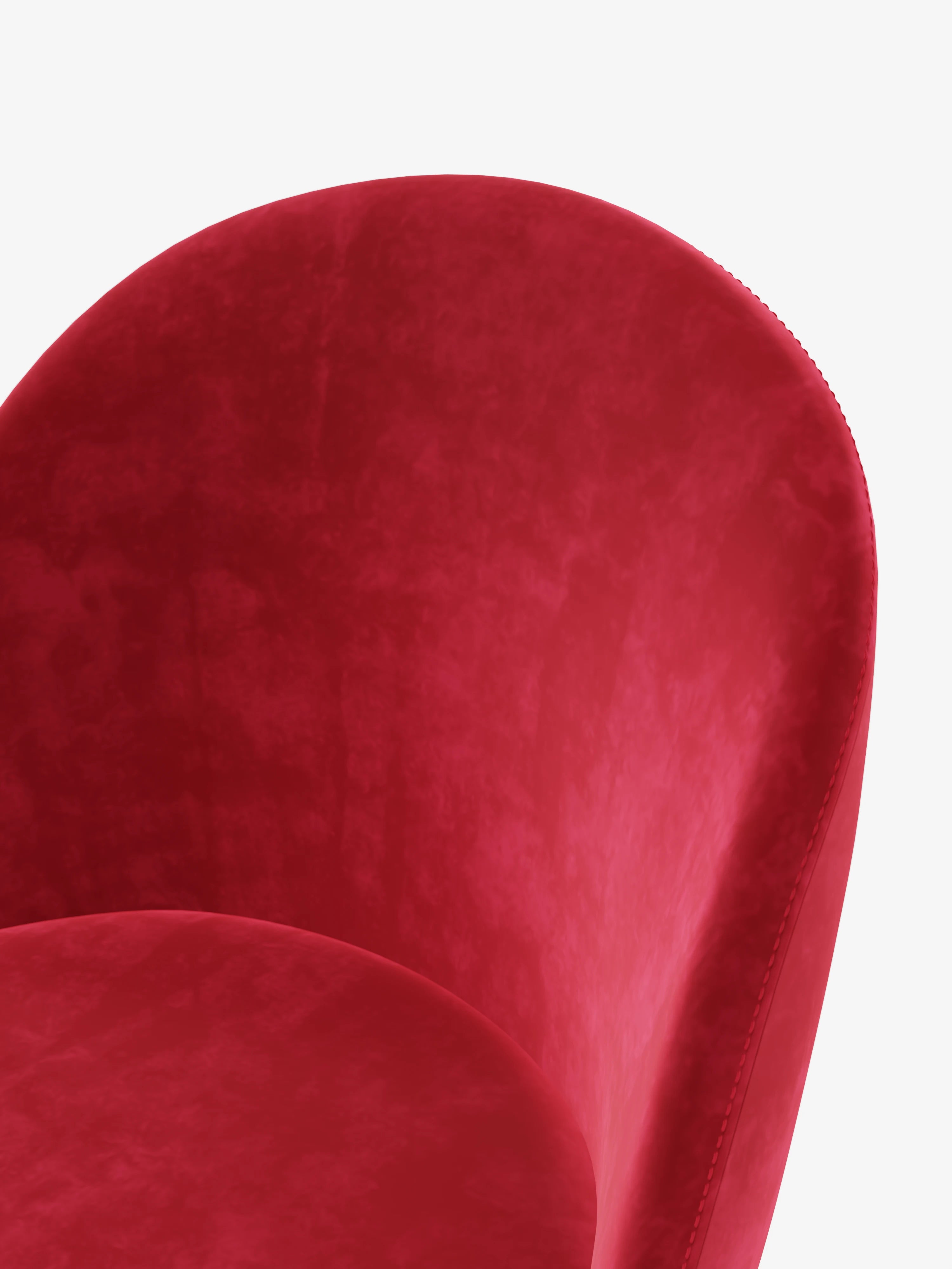 Venezia silla de terciopelo rojo con patas de metal dorado