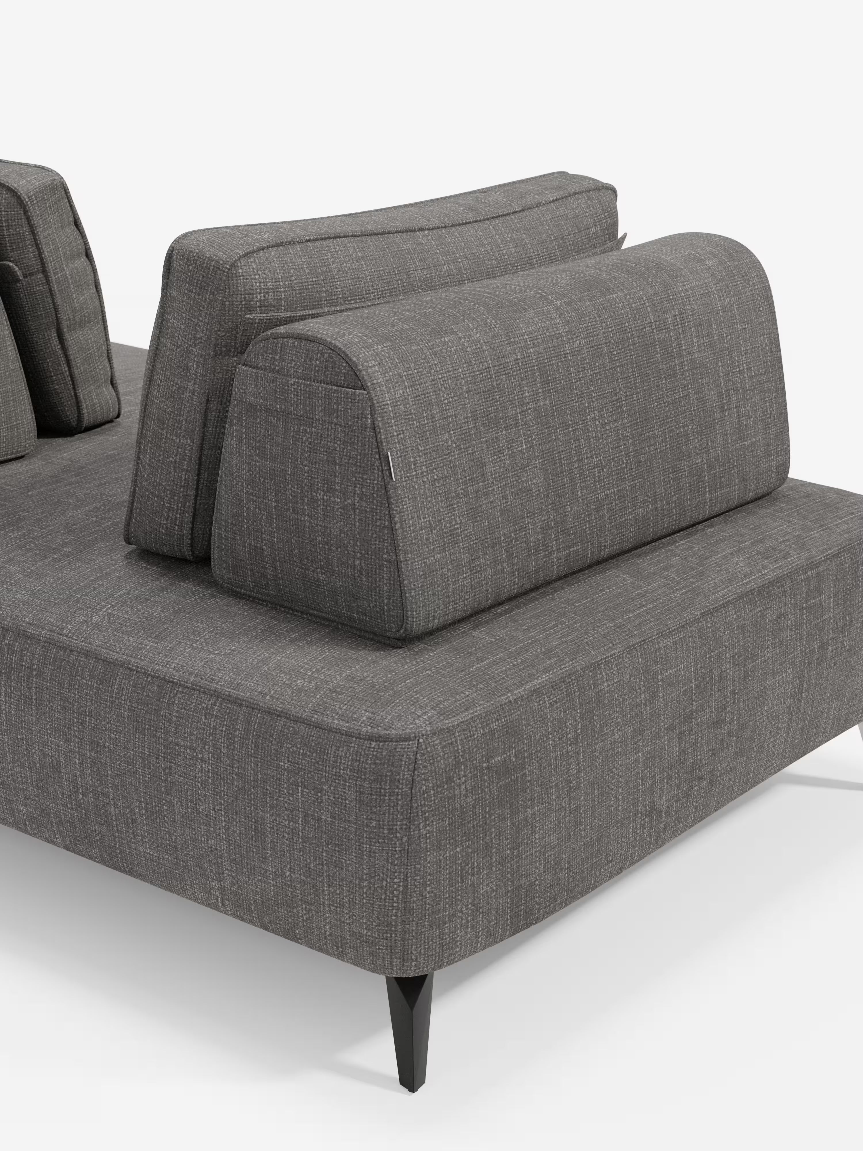 Volta divano modulare con schienali mobili e funzione letto in elegante ciniglia impermeabile