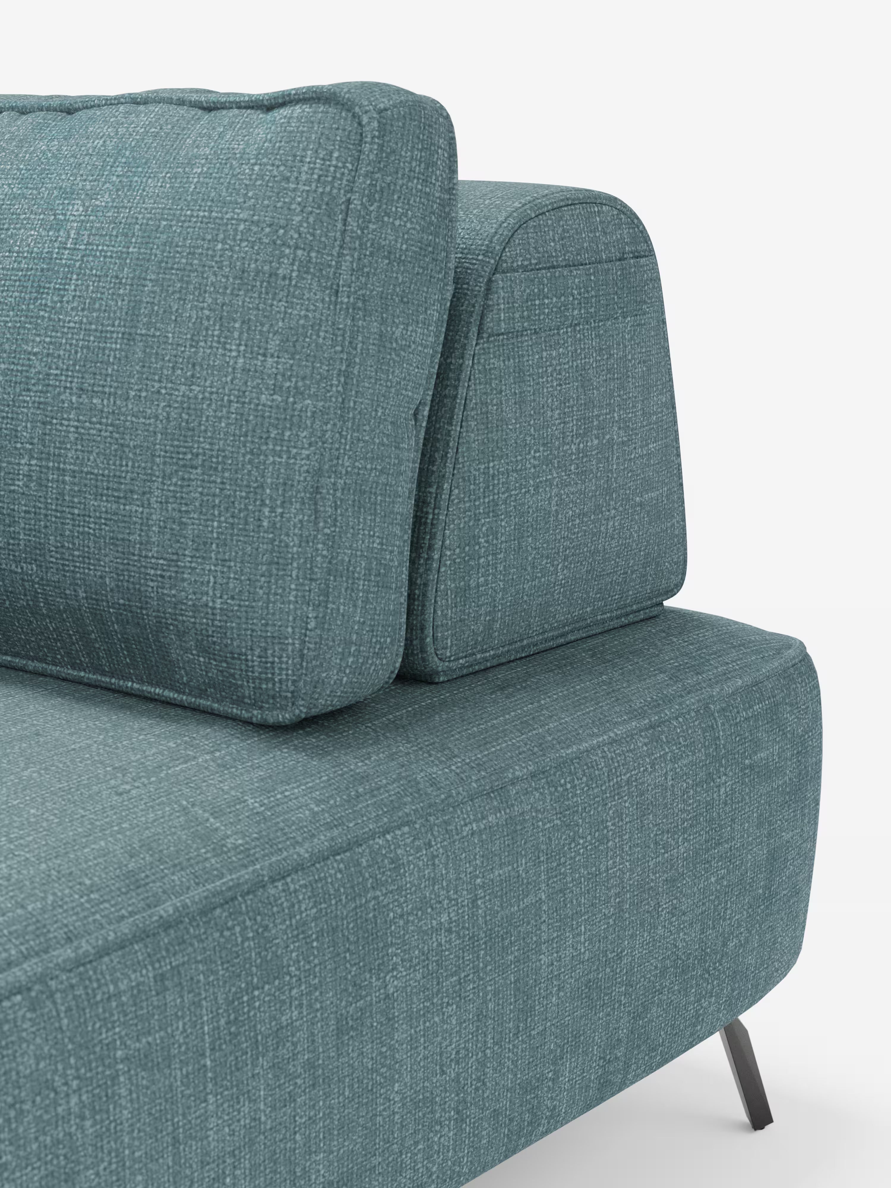 Volta divano modulare con schienali mobili e funzione letto in elegante ciniglia impermeabile