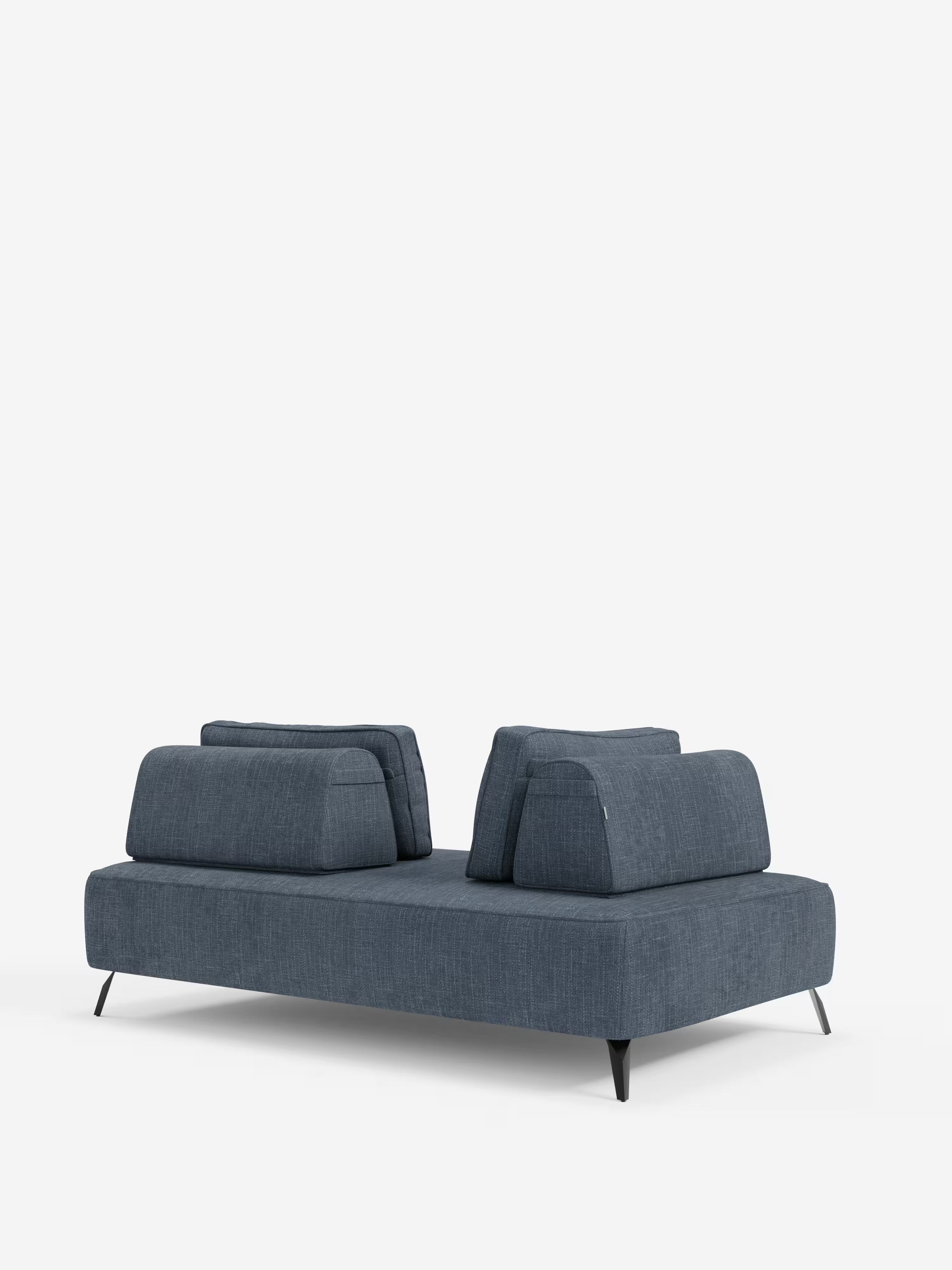 Volta divano modulare con schienali mobili e funzione letto in elegante ciniglia impermeabile