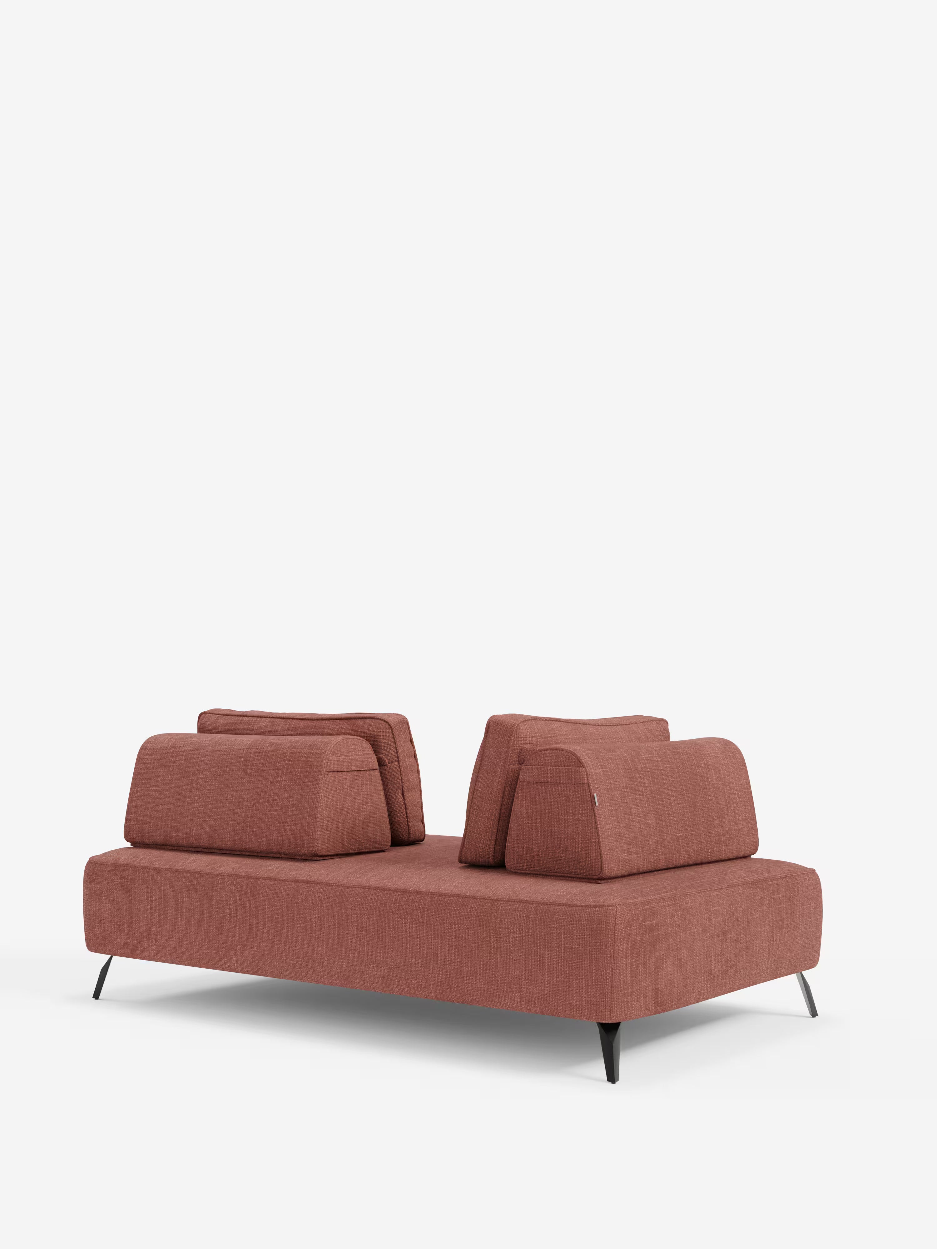 Volta divano modulare con schienali mobili e funzione letto in elegante ciniglia impermeabile