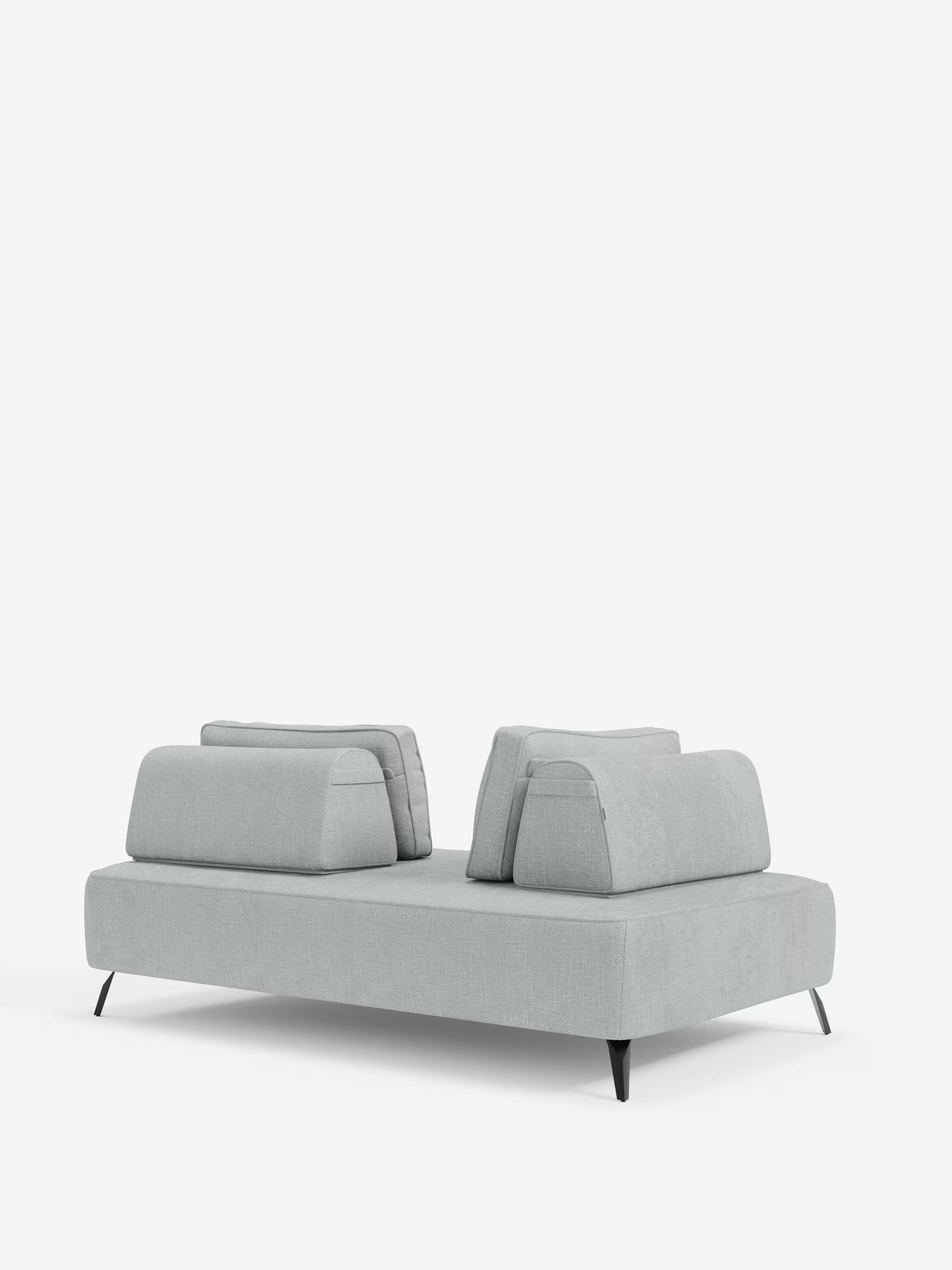Volta divano modulare con schienali mobili e funzione letto in elegante ciniglia impermeabile