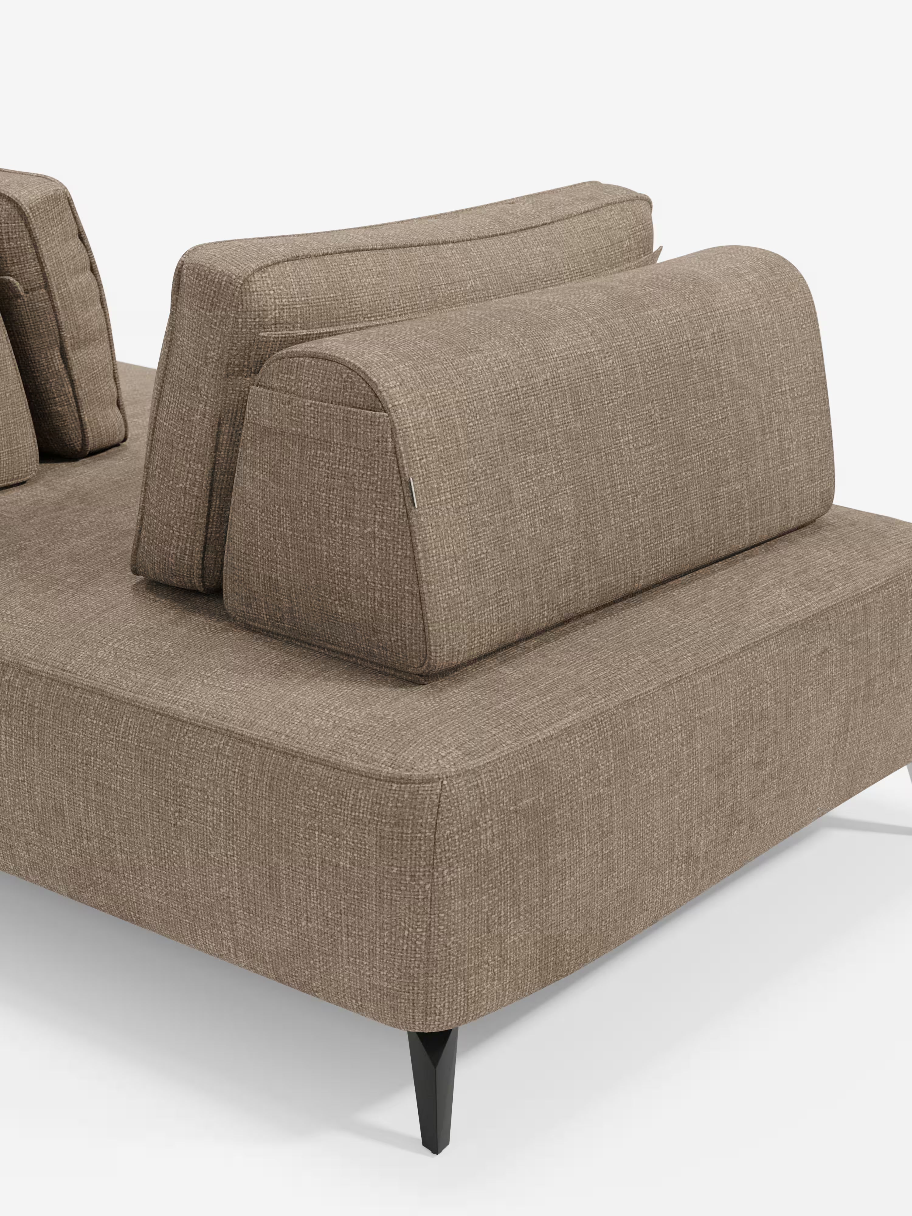 Volta divano modulare con schienali mobili e funzione letto in elegante ciniglia impermeabile