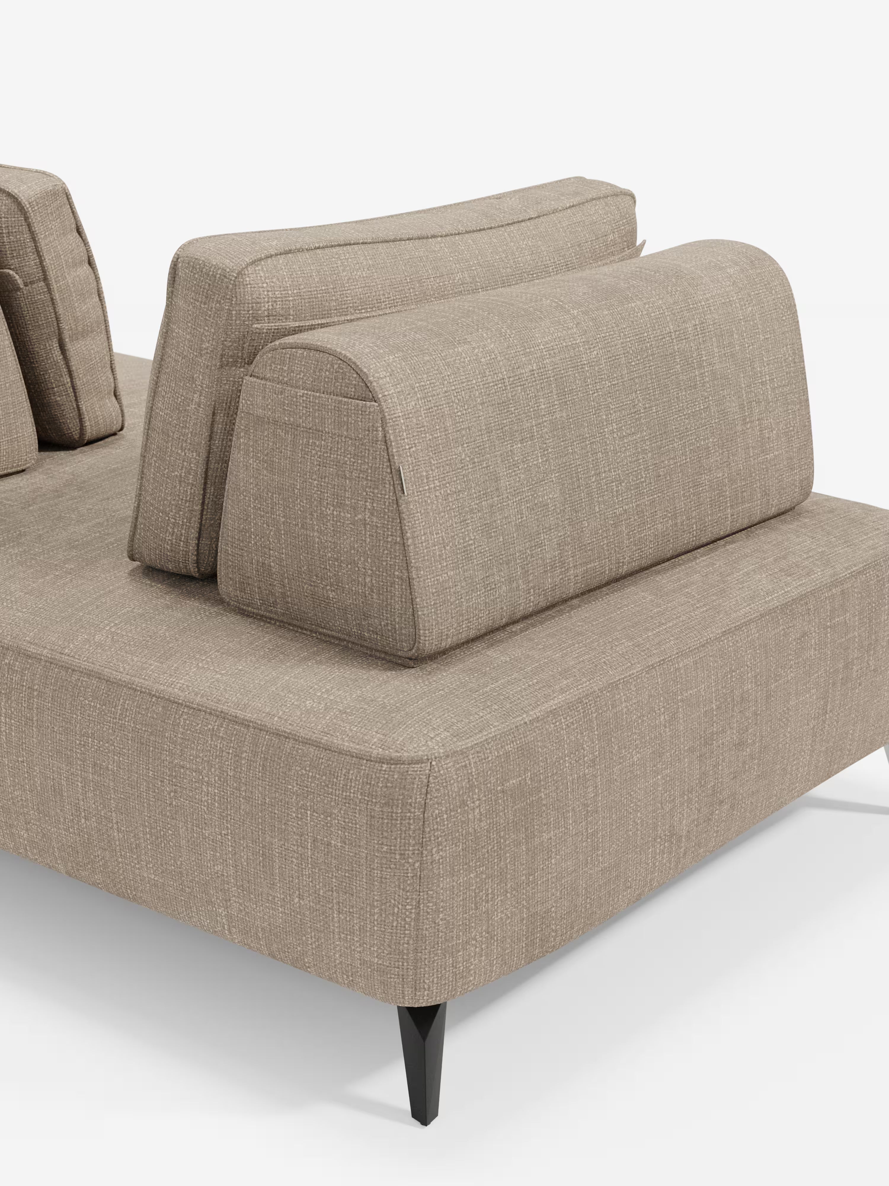 Volta divano modulare con schienali mobili e funzione letto in elegante ciniglia impermeabile