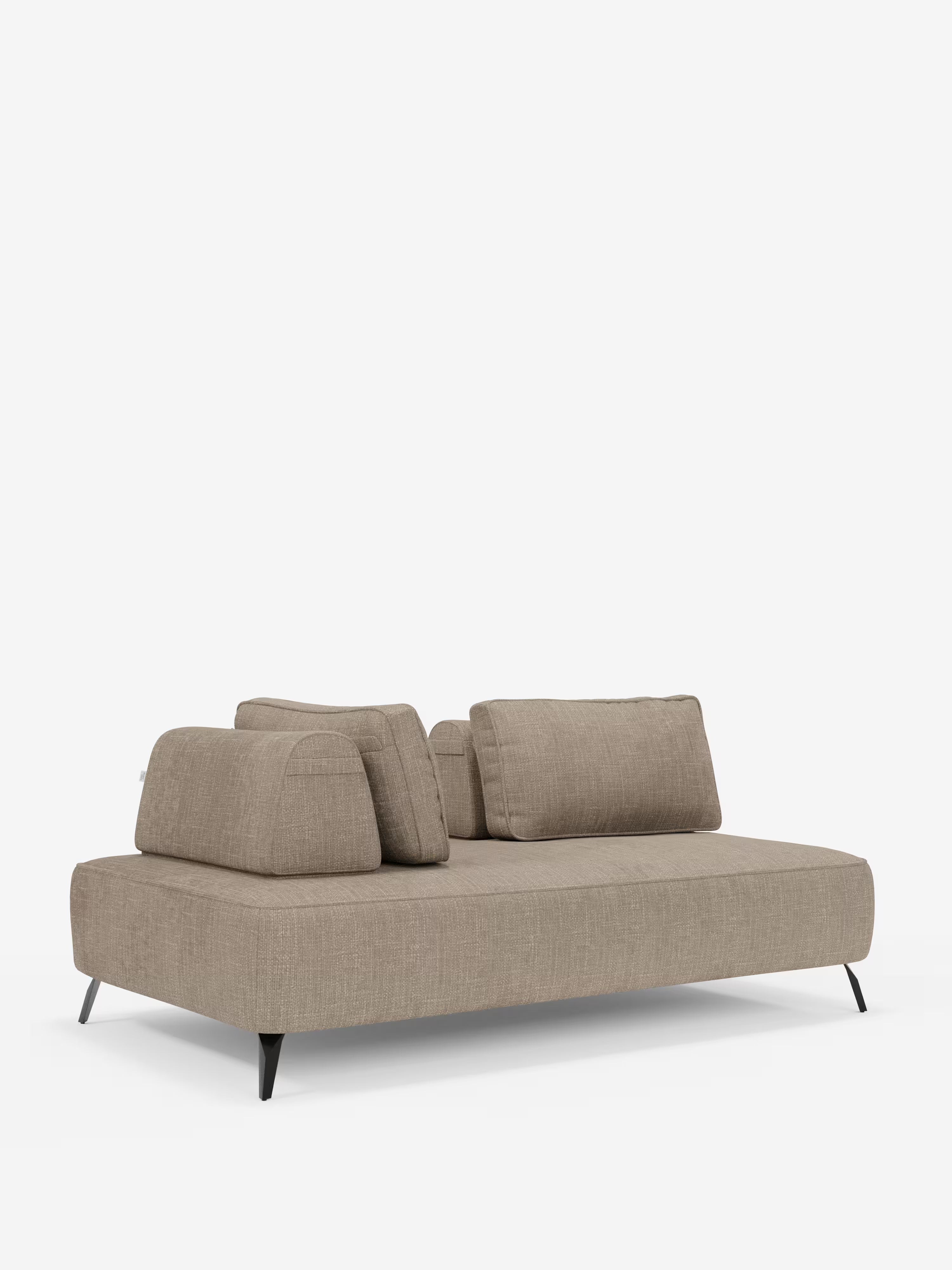 Volta divano modulare con schienali mobili e funzione letto in elegante ciniglia impermeabile