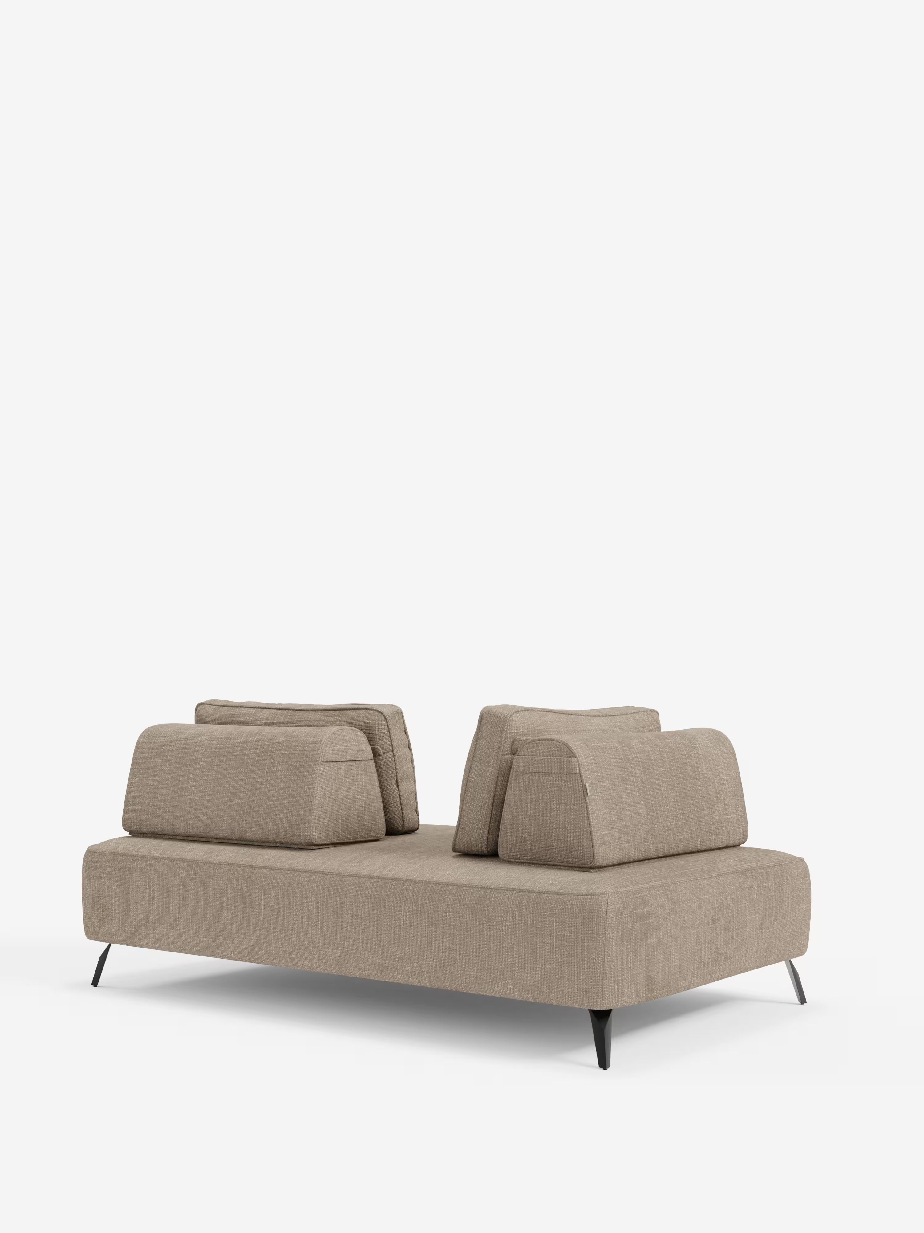 Volta divano modulare con schienali mobili e funzione letto in elegante ciniglia impermeabile