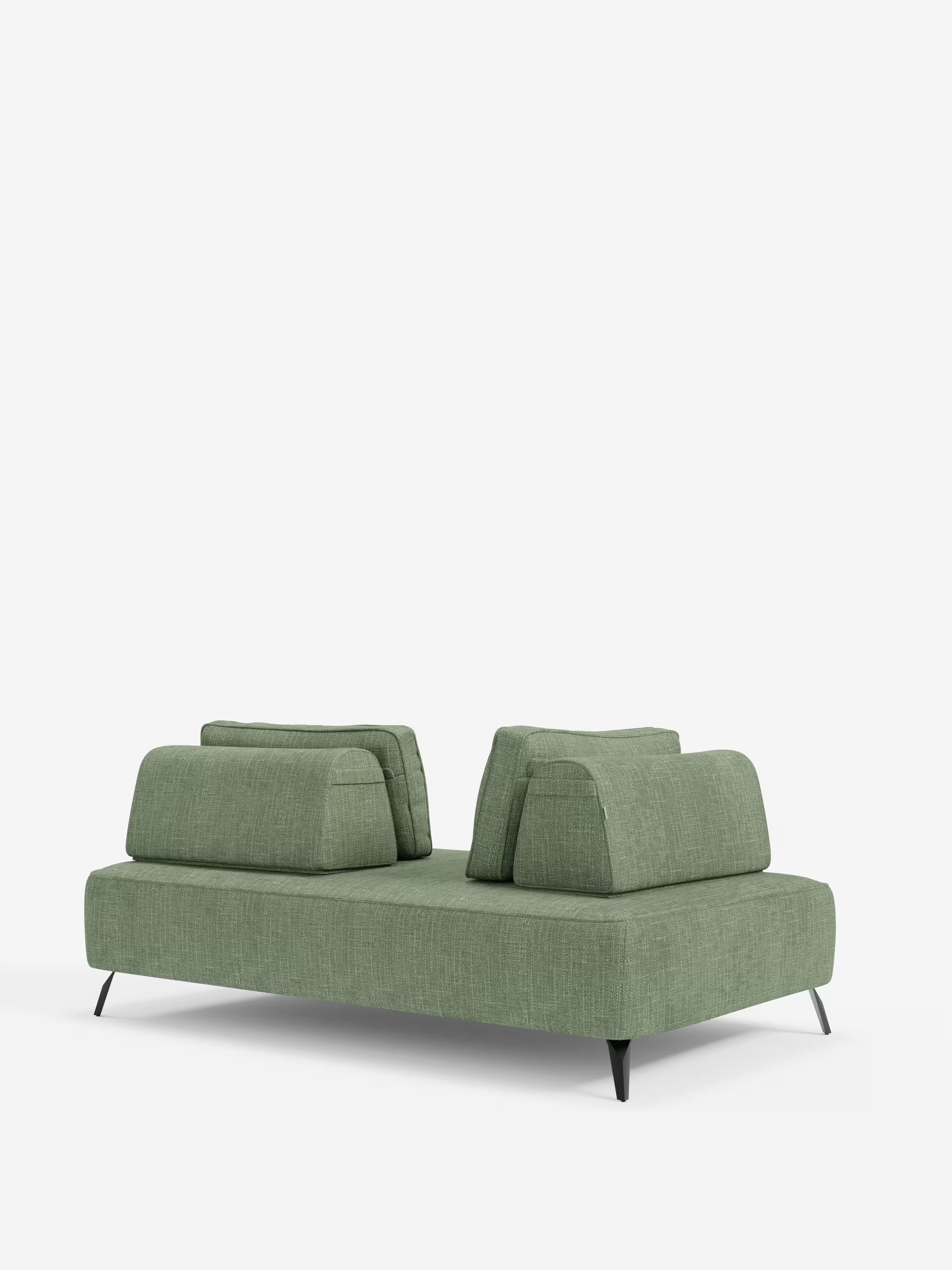 Volta divano modulare con schienali mobili e funzione letto in elegante ciniglia impermeabile