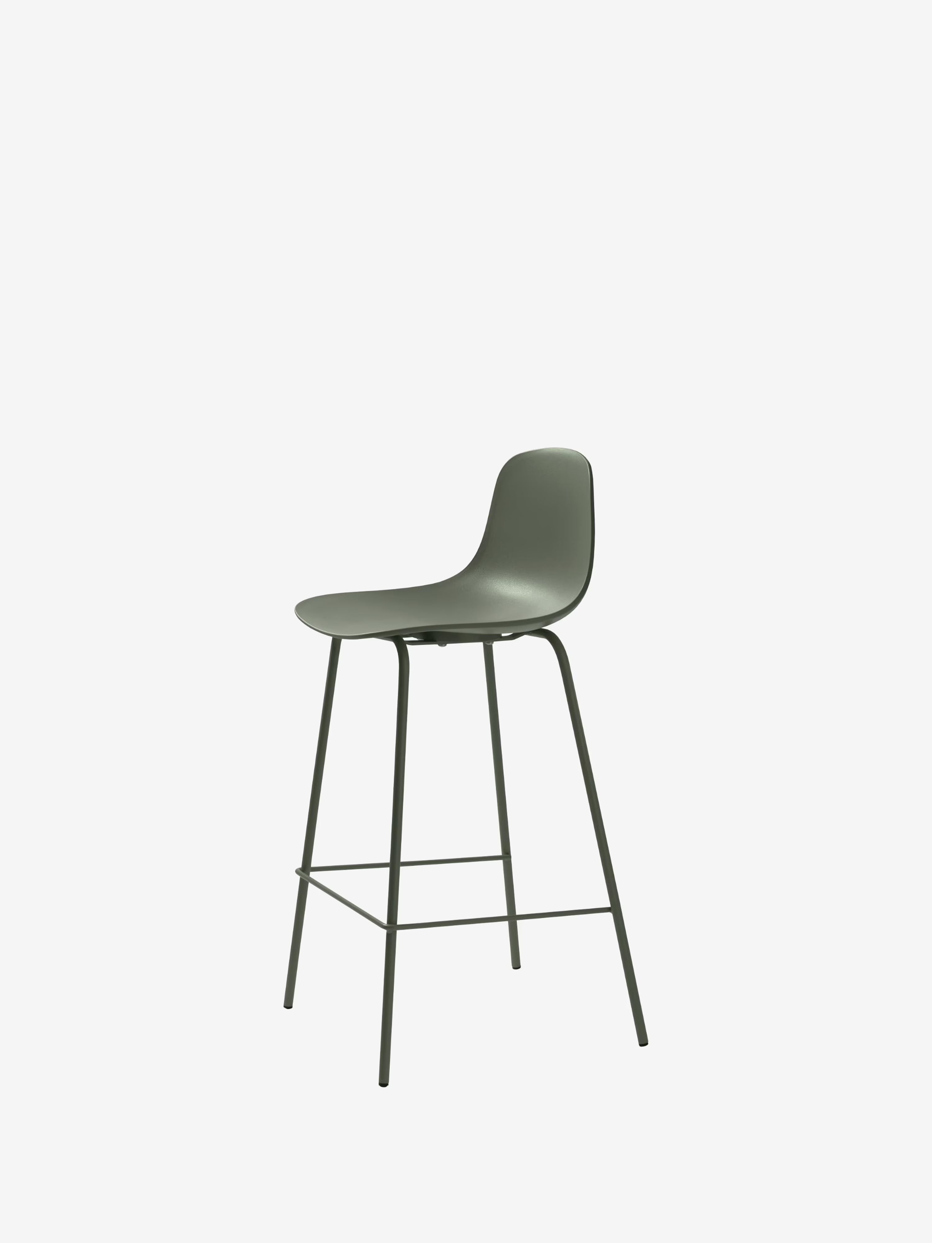 Whitby Tabouret en polypropylène avec pieds en métal coordonnés - design moderne