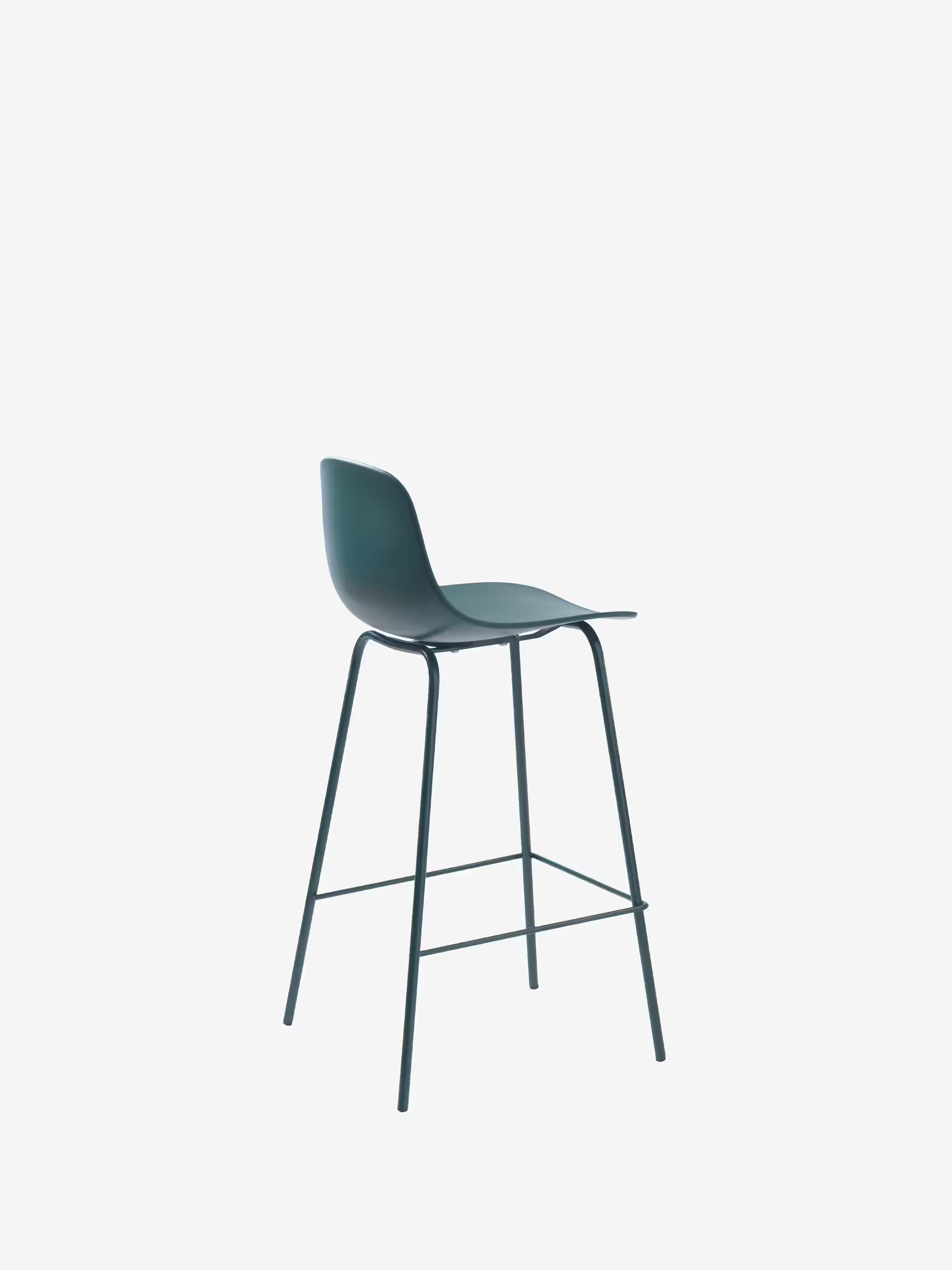 Whitby Tabouret en polypropylène avec pieds en métal coordonnés - design moderne