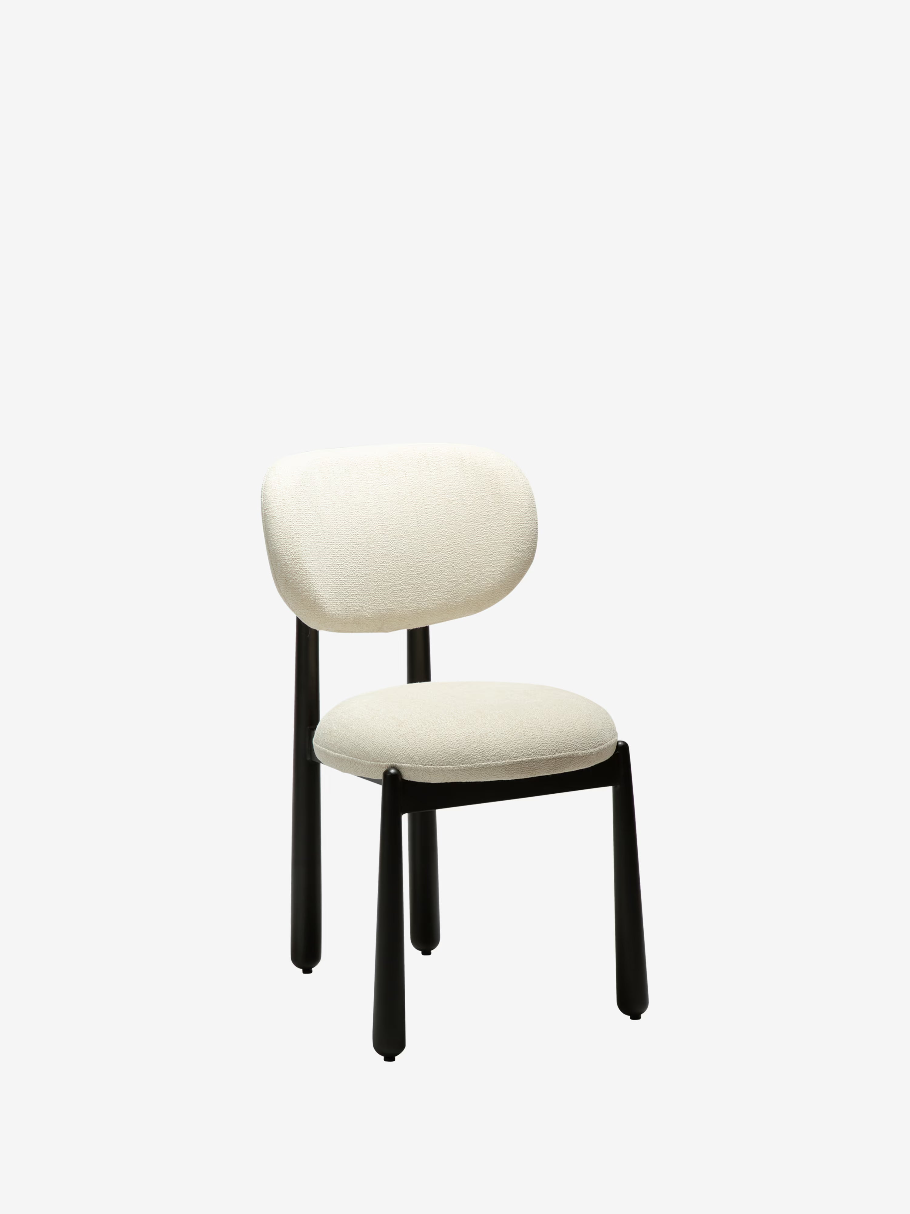 Woke chaise moderne en bouclé - pieds en métal au design scandinave