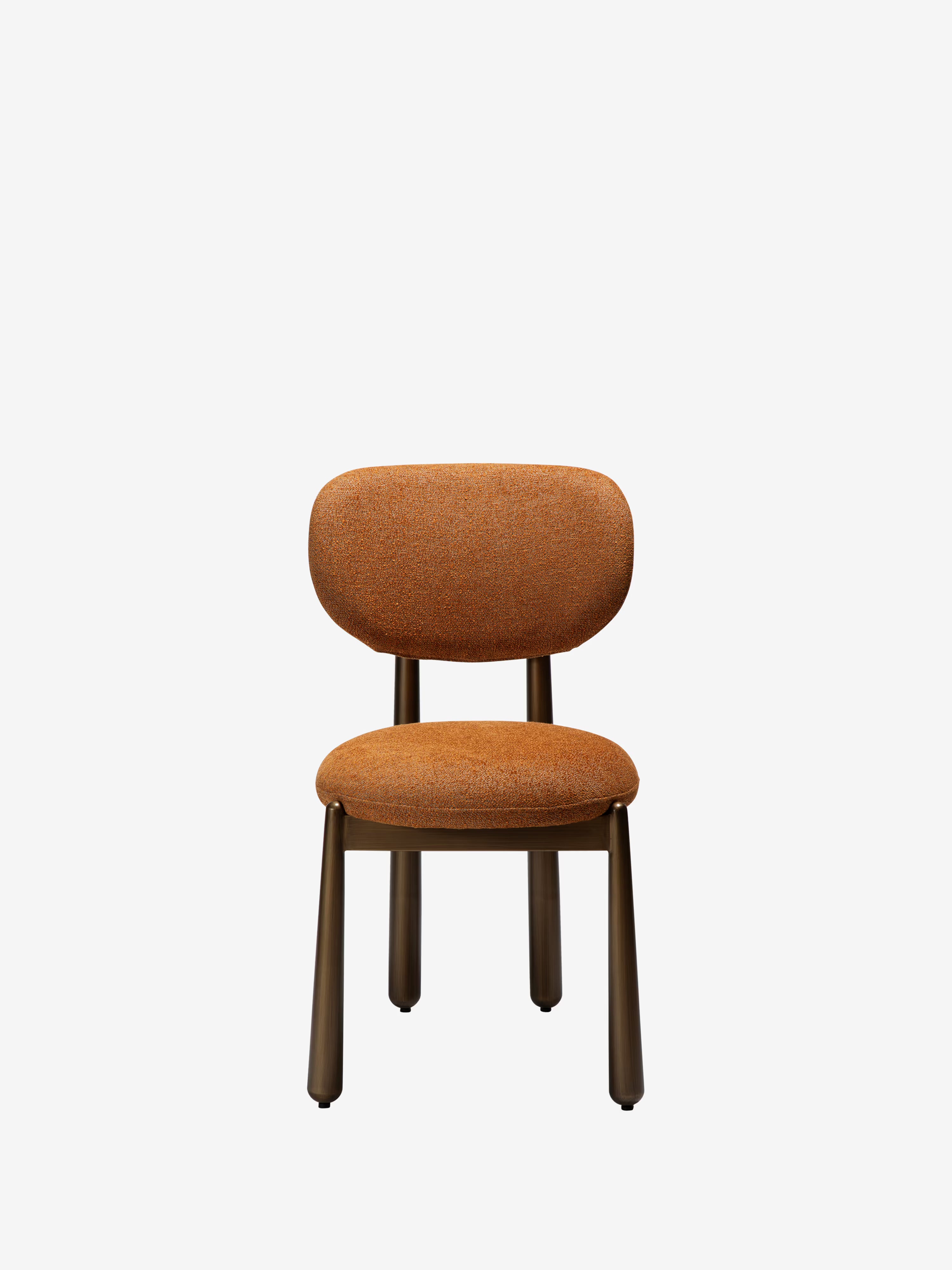 Woke chaise moderne en bouclé - pieds en métal au design scandinave