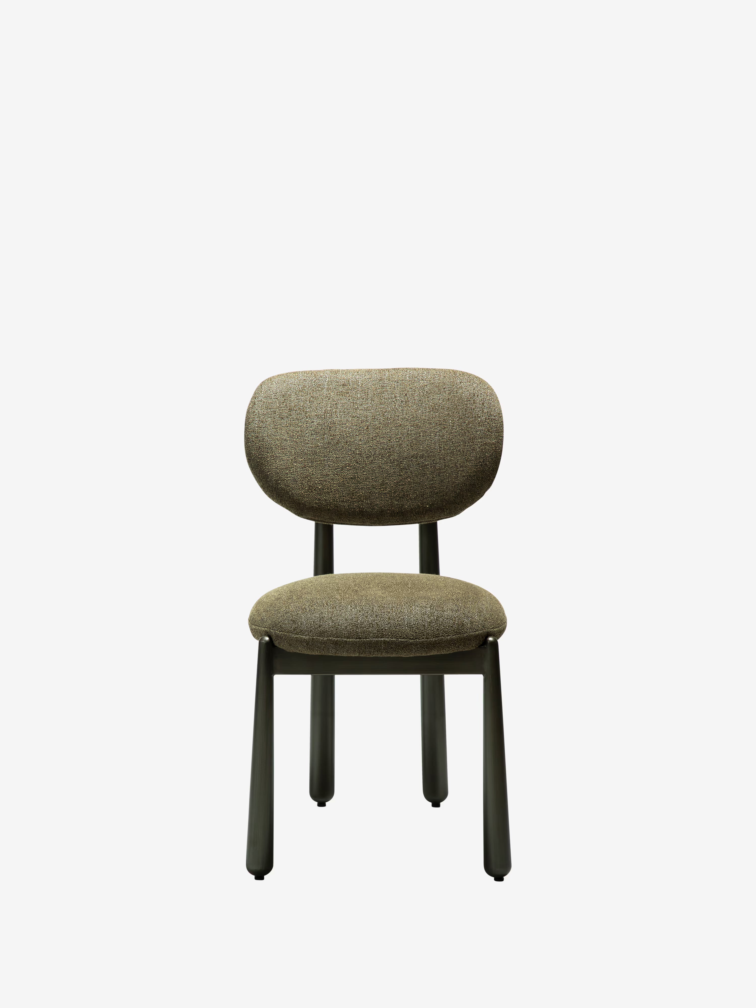 Woke chaise moderne en bouclé - pieds en métal au design scandinave