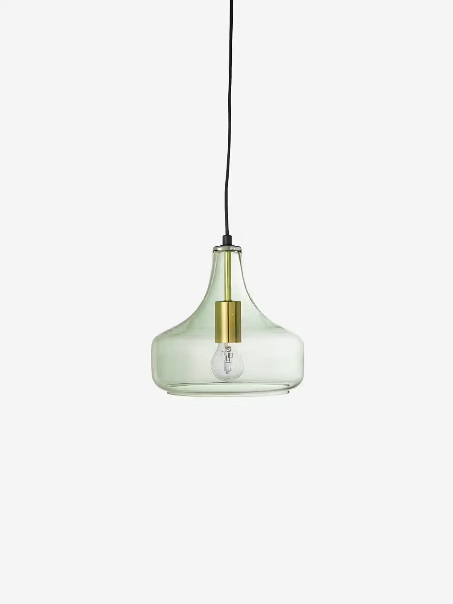 Yuser Lámpara colgante de vidrio verde o marrón ámbar - estilo nórdico y minimalista