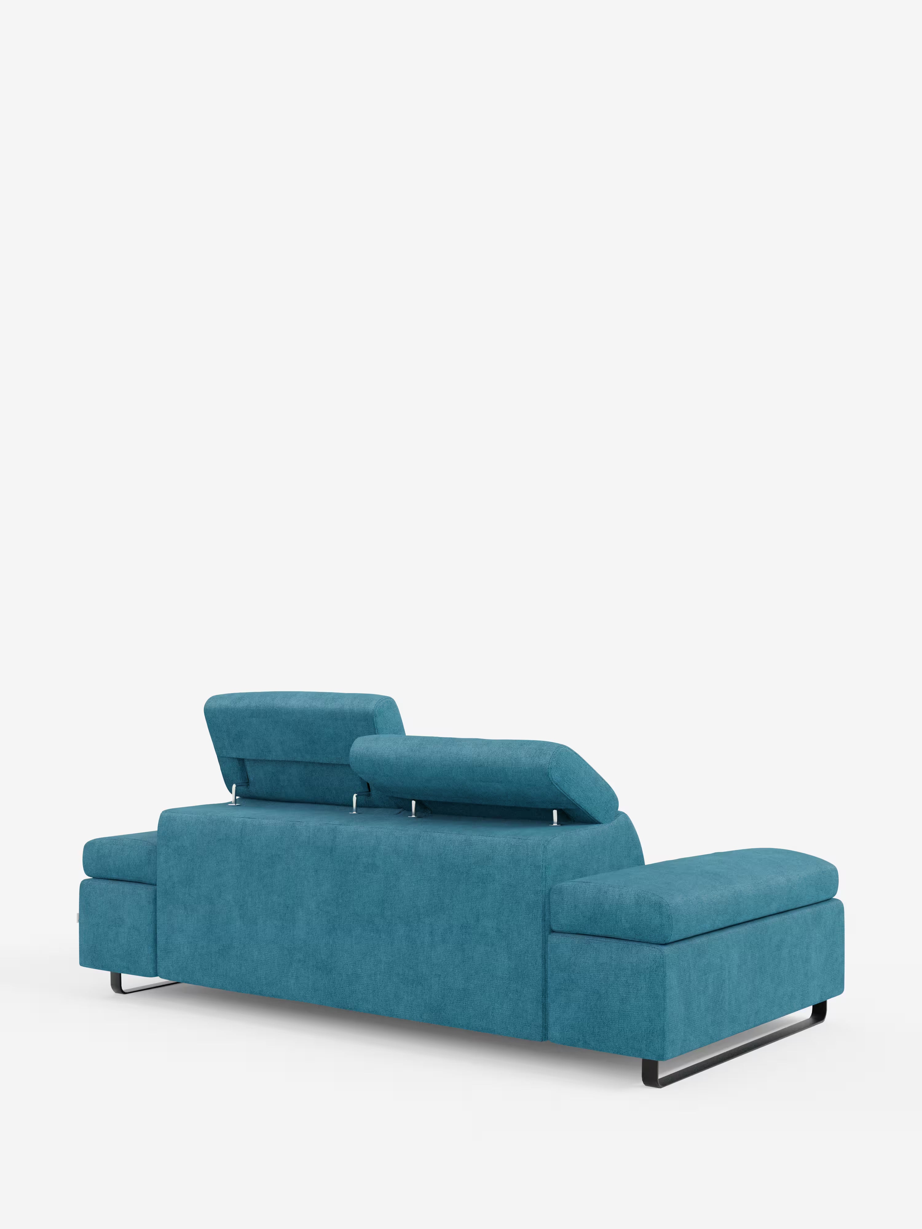Zayana sofa with pull-out element 2 and 3 seats, reclining armrests and headrests in waterproof fabric