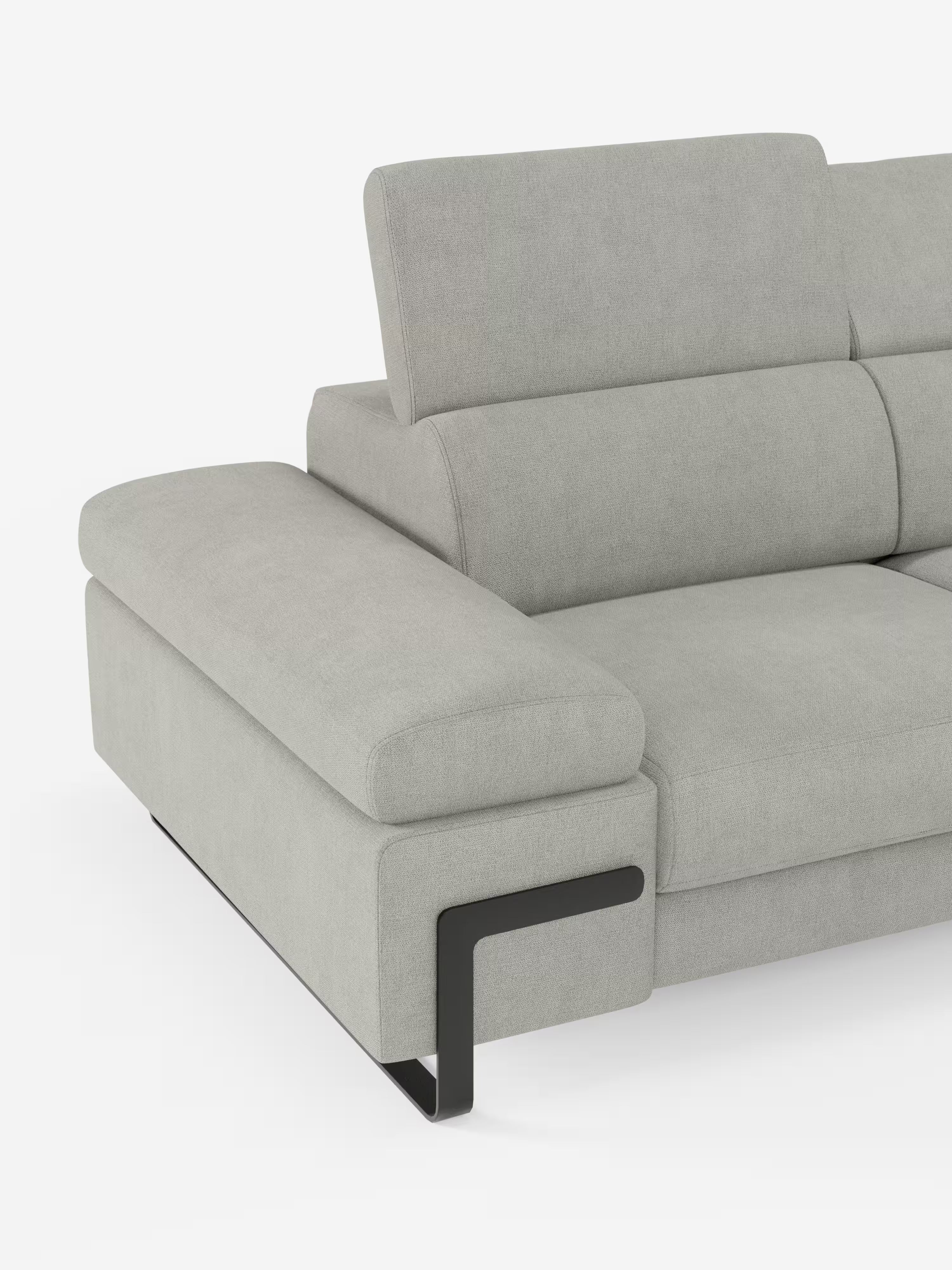 Zayana sofa with pull-out element 2 and 3 seats, reclining armrests and headrests in waterproof fabric