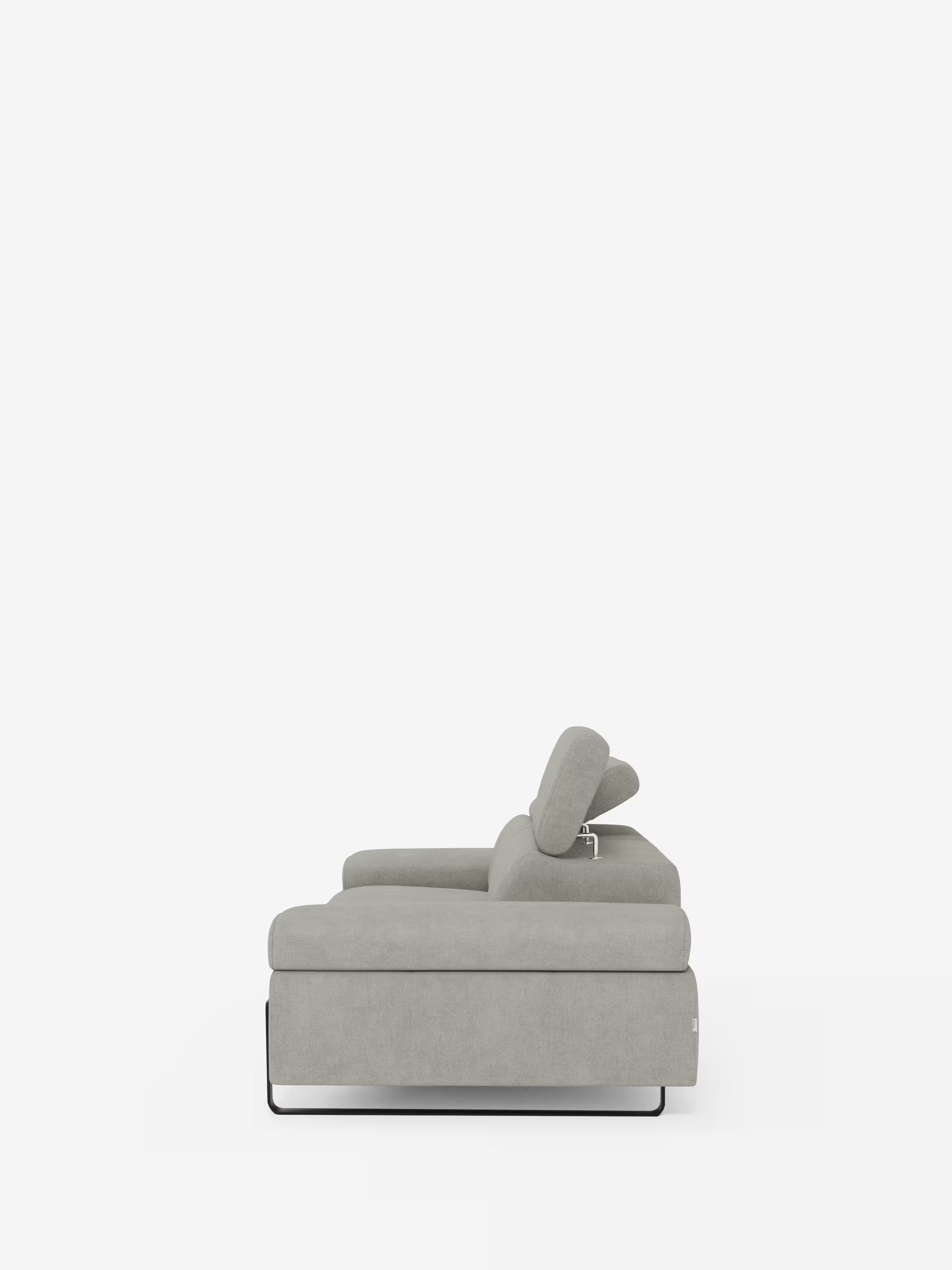 Zayana sofa with pull-out element 2 and 3 seats, reclining armrests and headrests in waterproof fabric