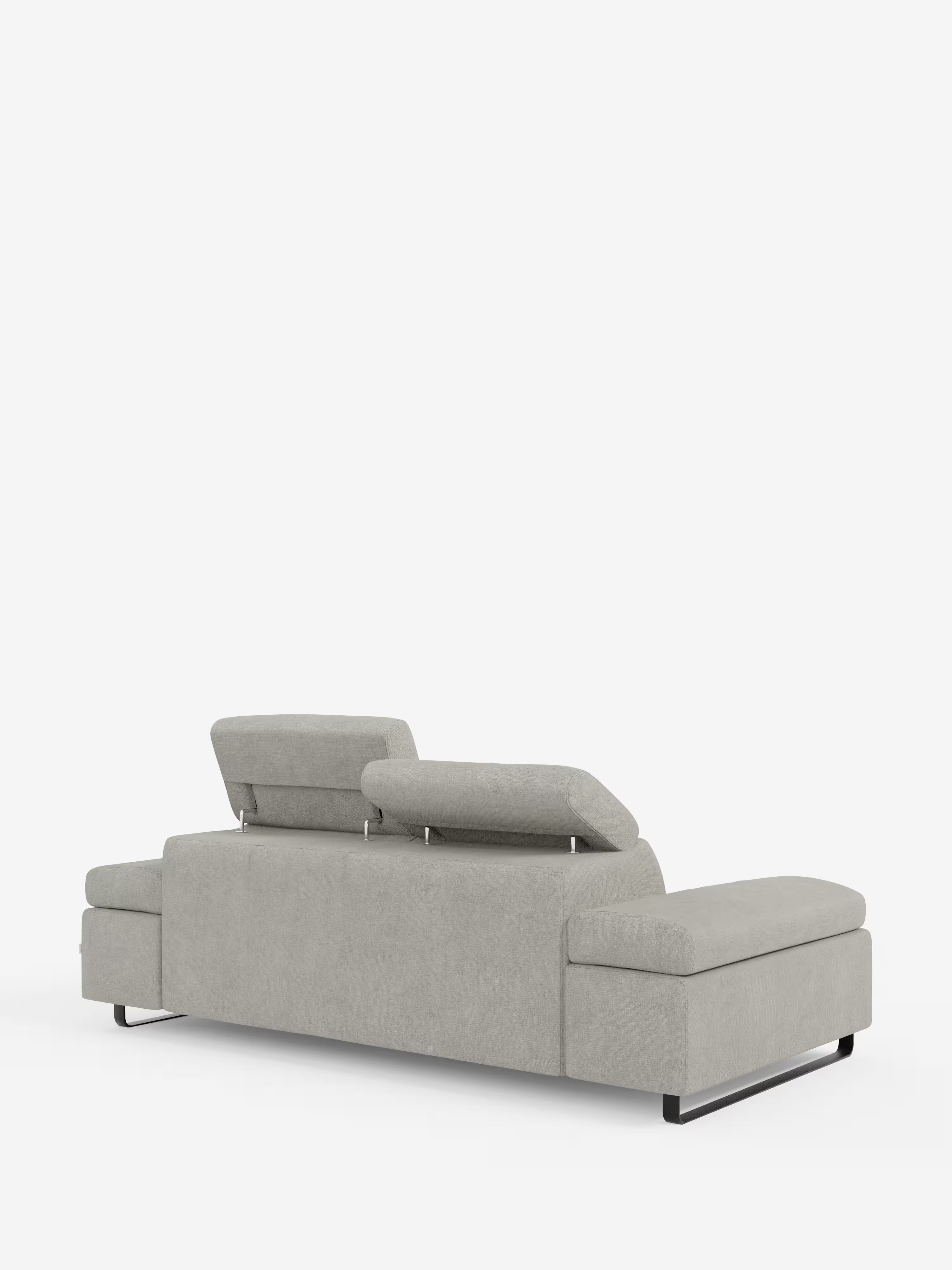 Zayana sofa with pull-out element 2 and 3 seats, reclining armrests and headrests in waterproof fabric