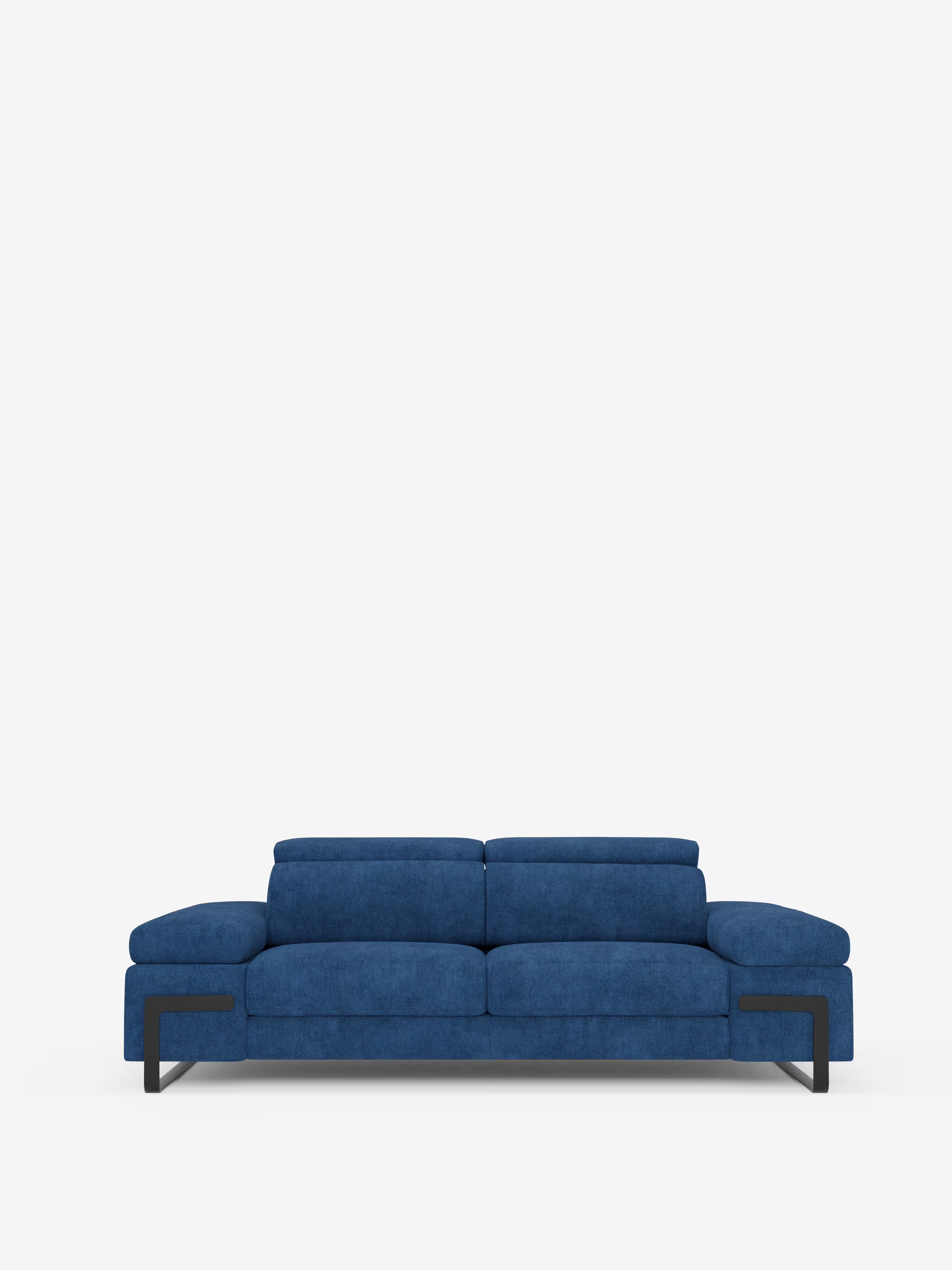 Zayana sofa with pull-out element 2 and 3 seats, reclining armrests and headrests in waterproof fabric