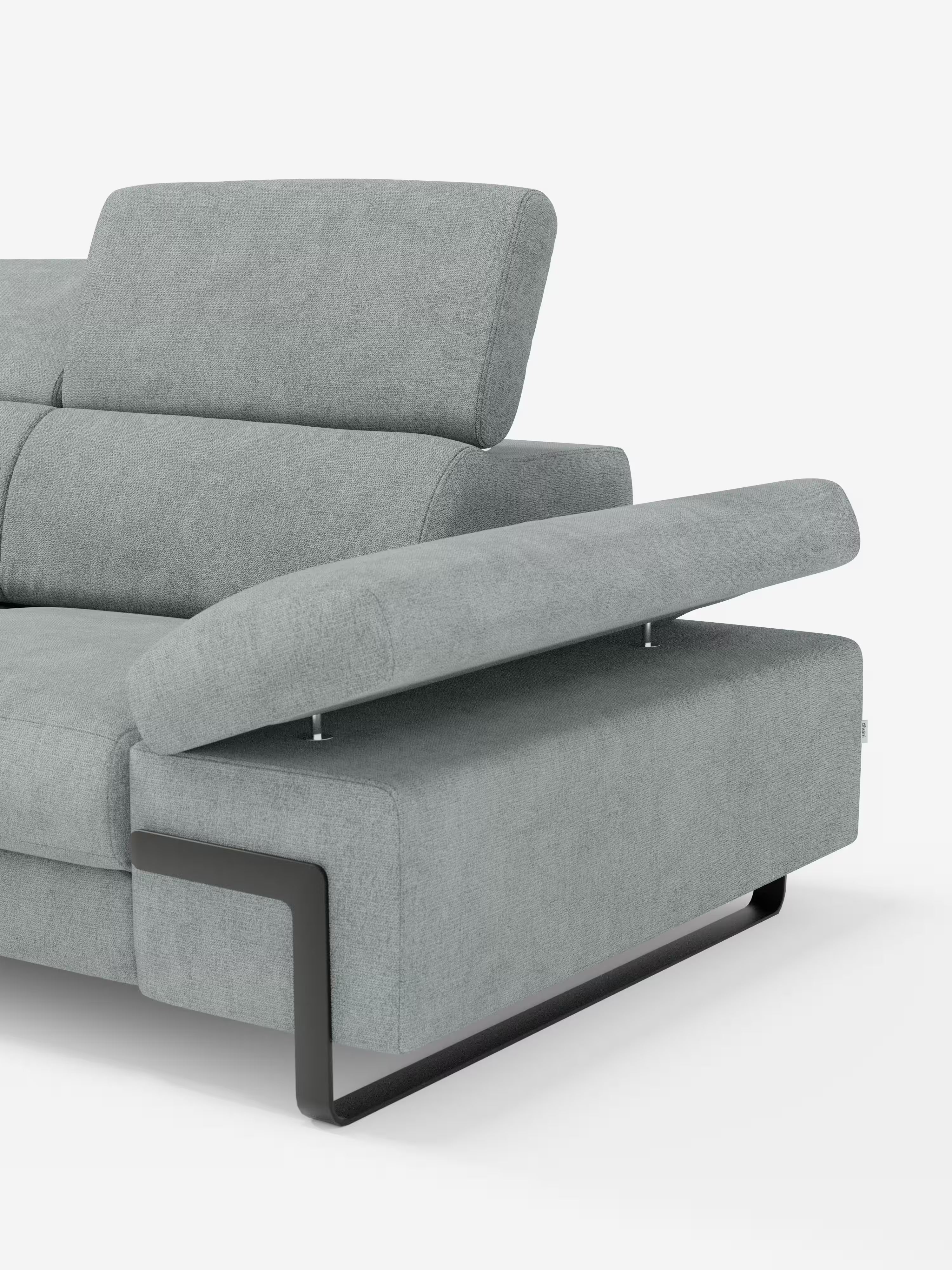Zayana sofa with pull-out element 2 and 3 seats, reclining armrests and headrests in waterproof fabric