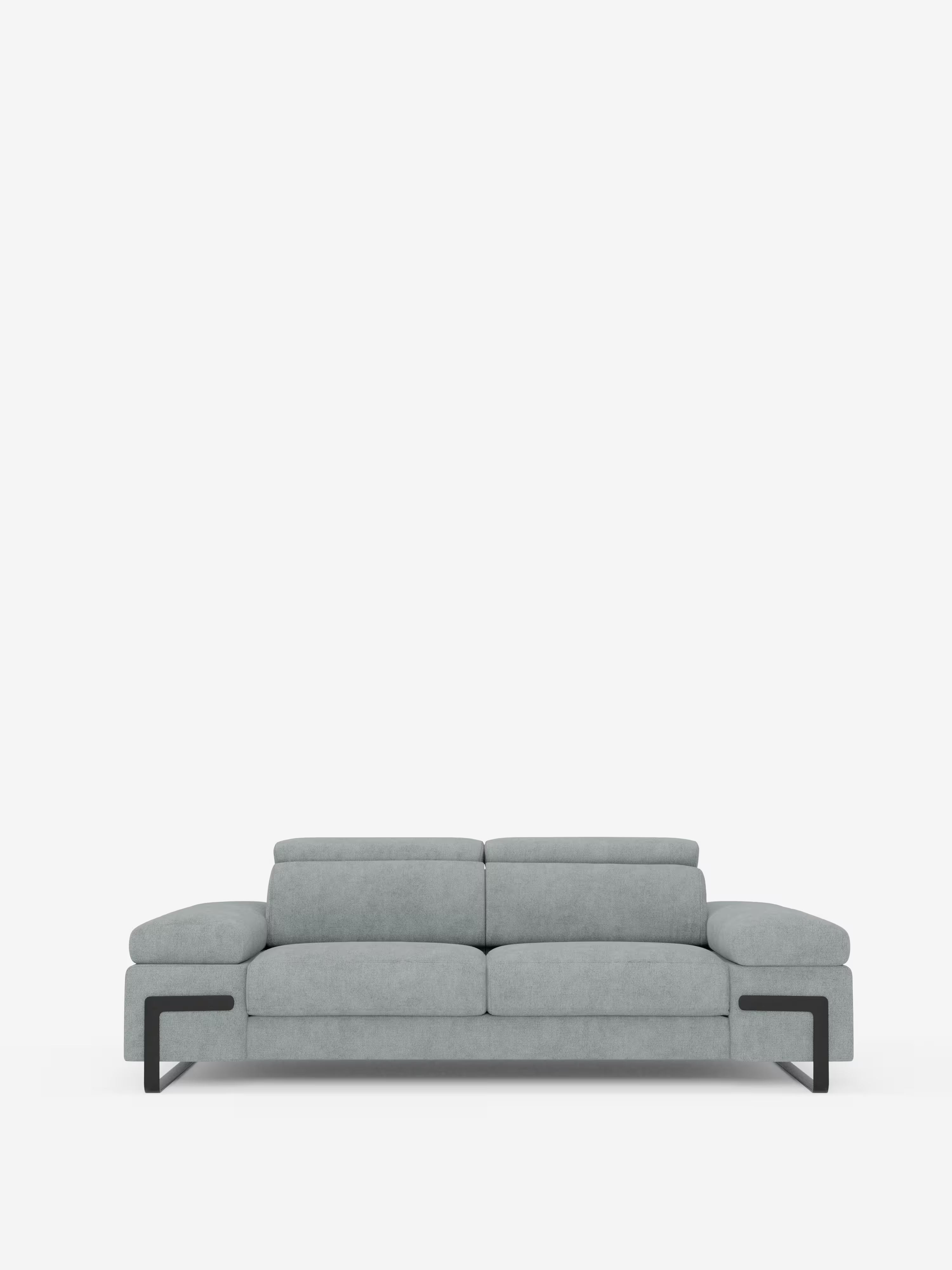 Zayana sofa with pull-out element 2 and 3 seats, reclining armrests and headrests in waterproof fabric