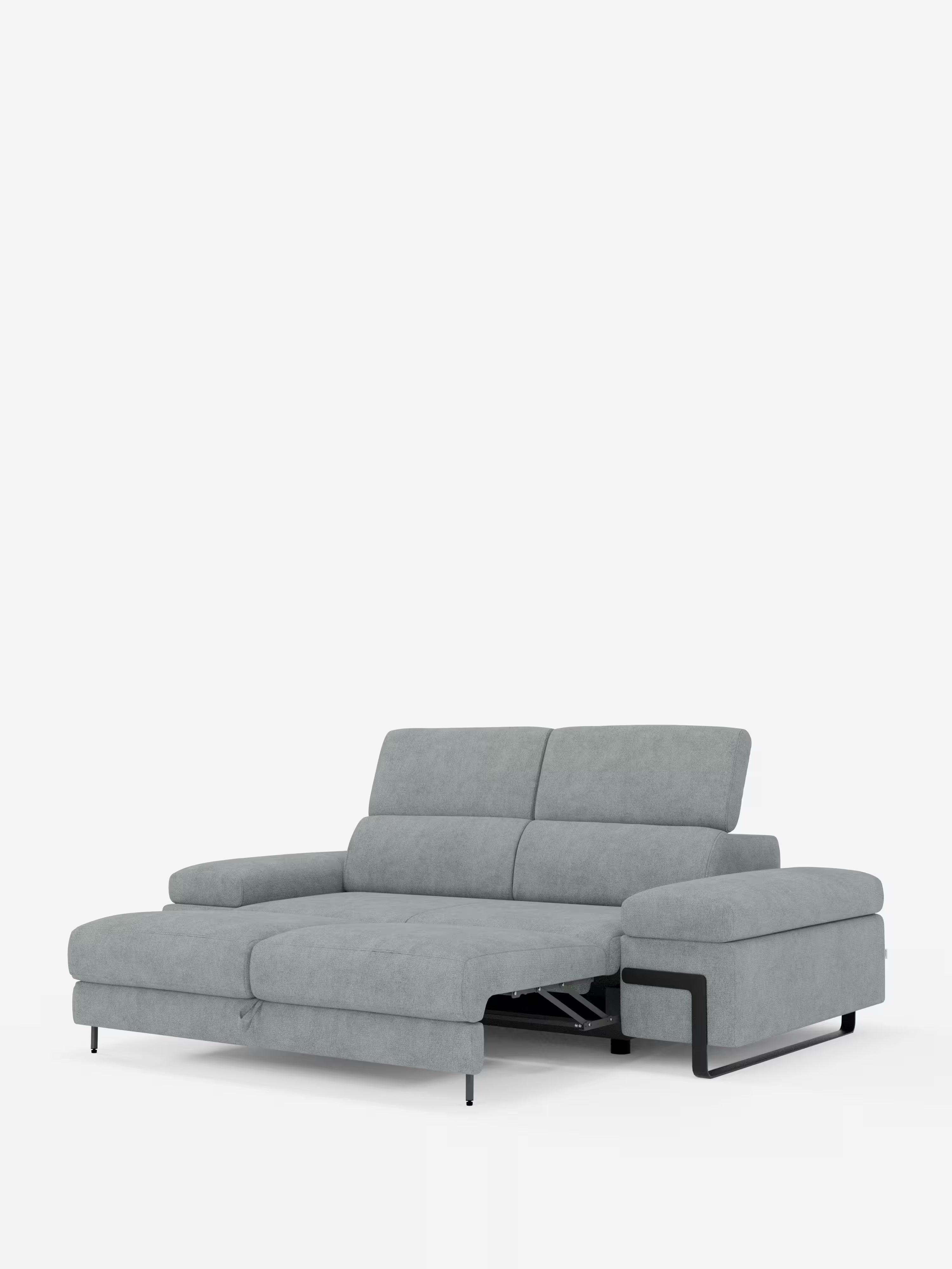 Zayana sofa with pull-out element 2 and 3 seats, reclining armrests and headrests in waterproof fabric