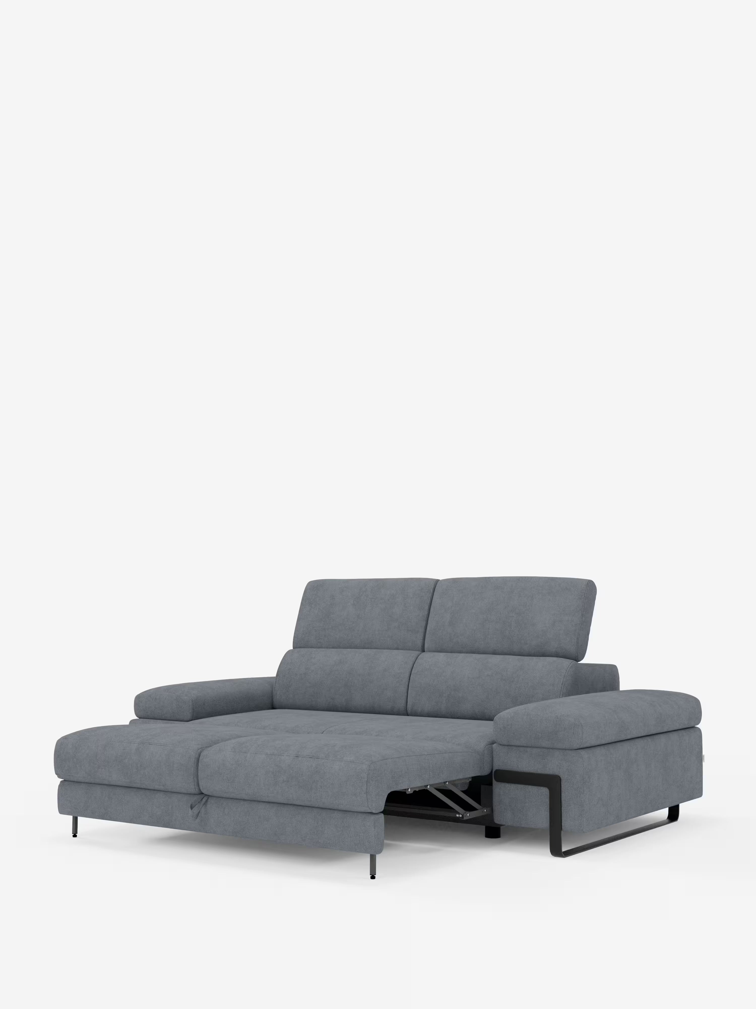 Zayana sofa with pull-out element 2 and 3 seats, reclining armrests and headrests in waterproof fabric