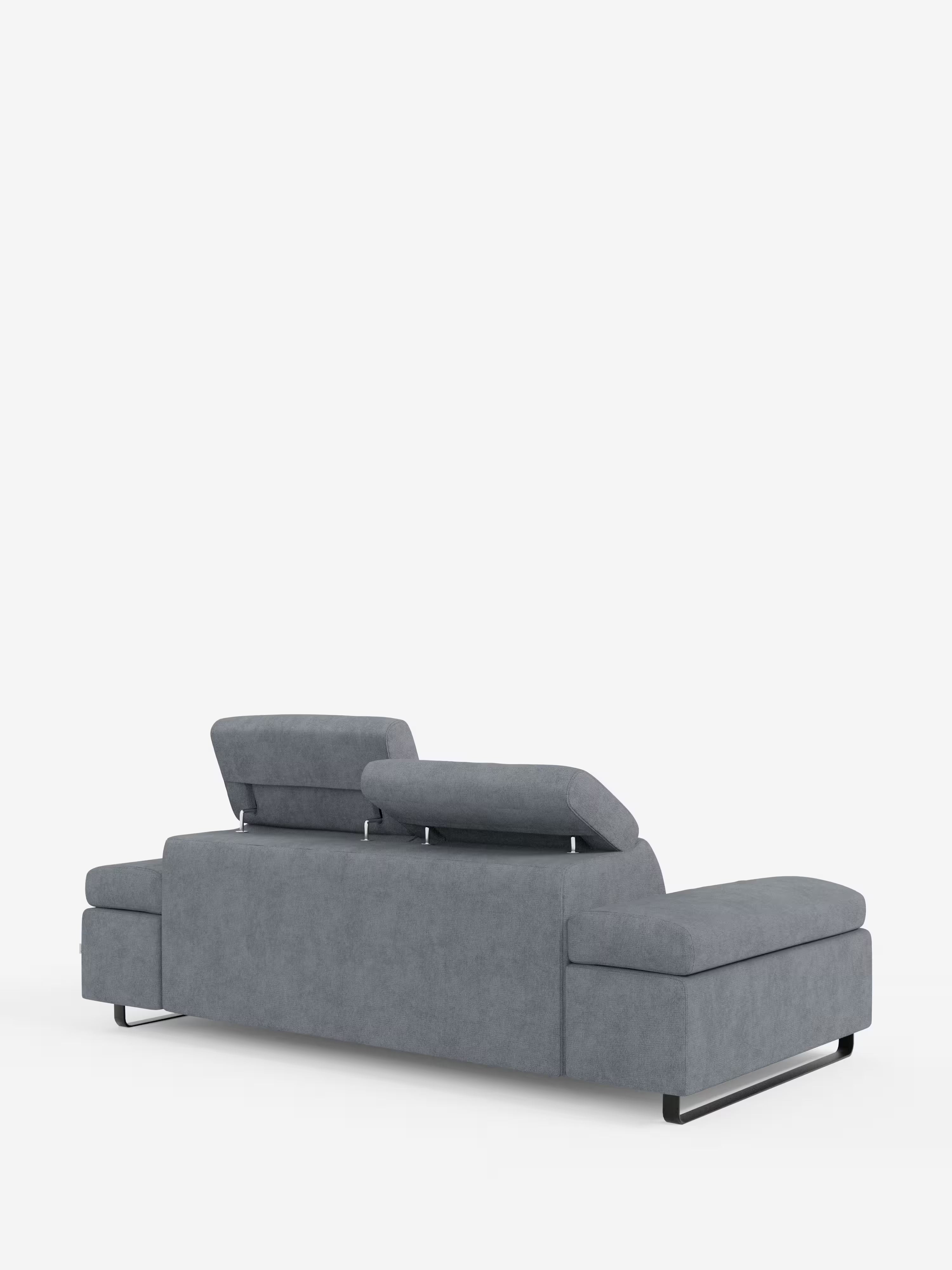 Zayana sofa with pull-out element 2 and 3 seats, reclining armrests and headrests in waterproof fabric