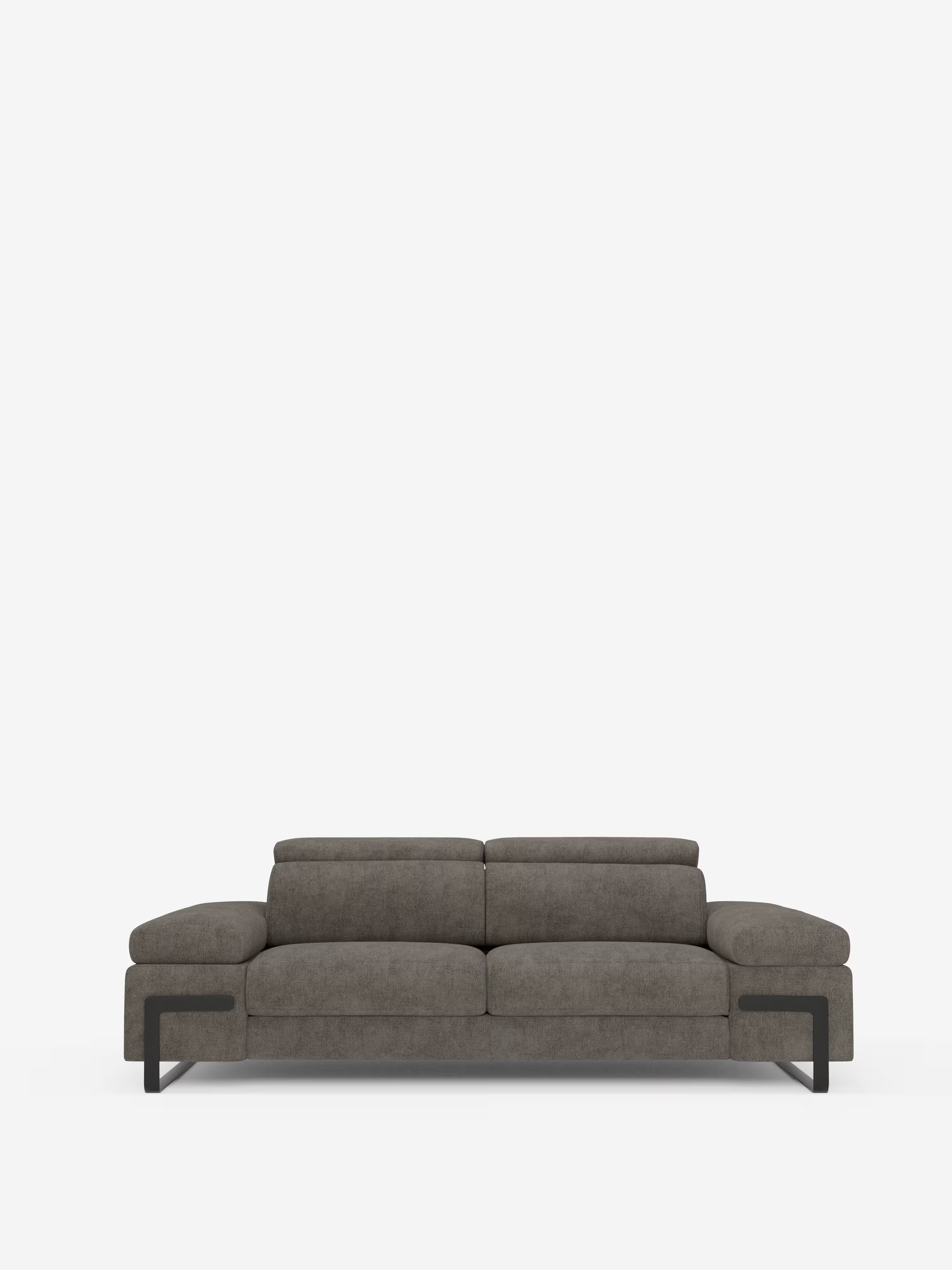 Zayana sofa with pull-out element 2 and 3 seats, reclining armrests and headrests in waterproof fabric