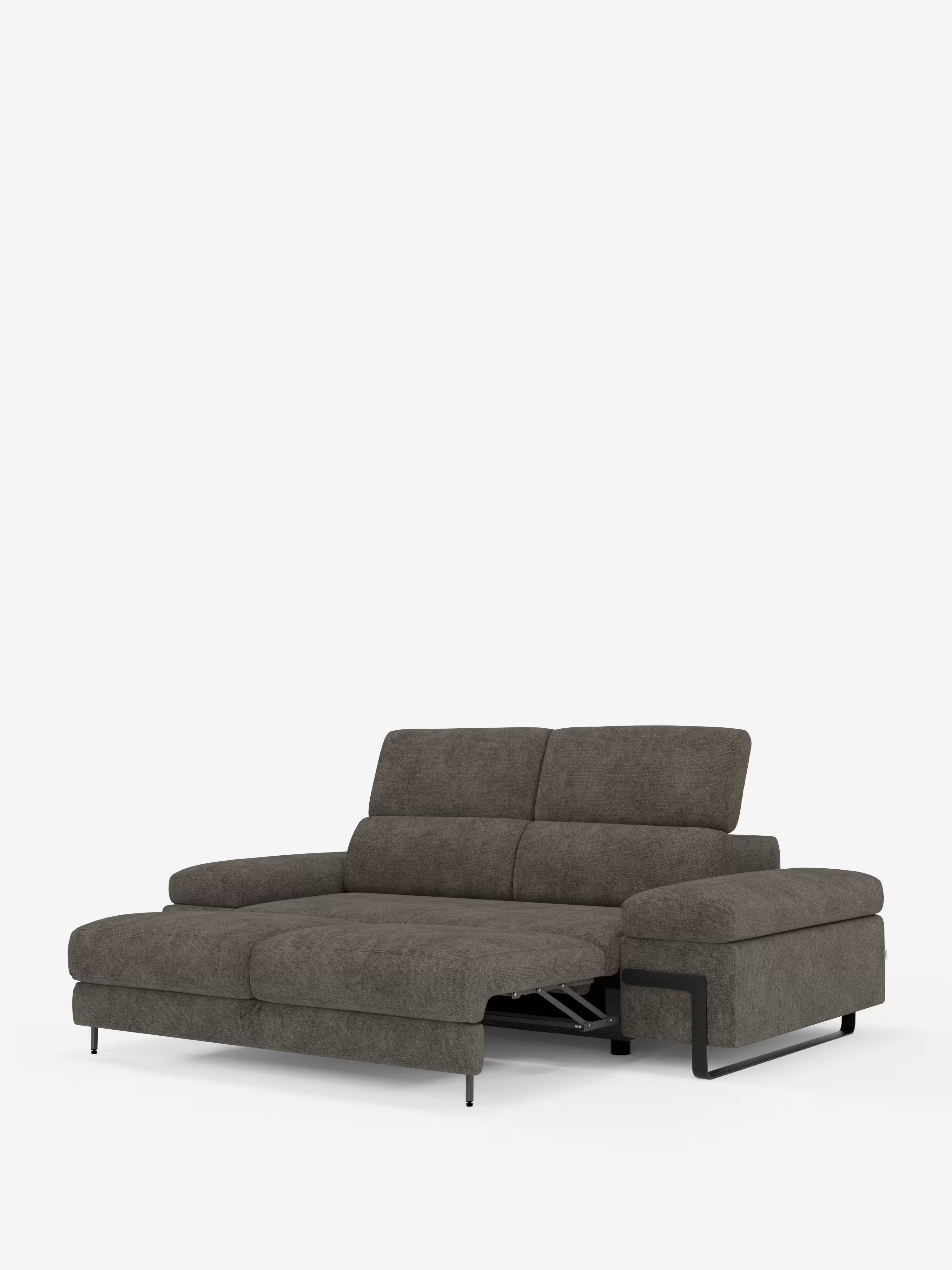 Zayana sofa with pull-out element 2 and 3 seats, reclining armrests and headrests in waterproof fabric
