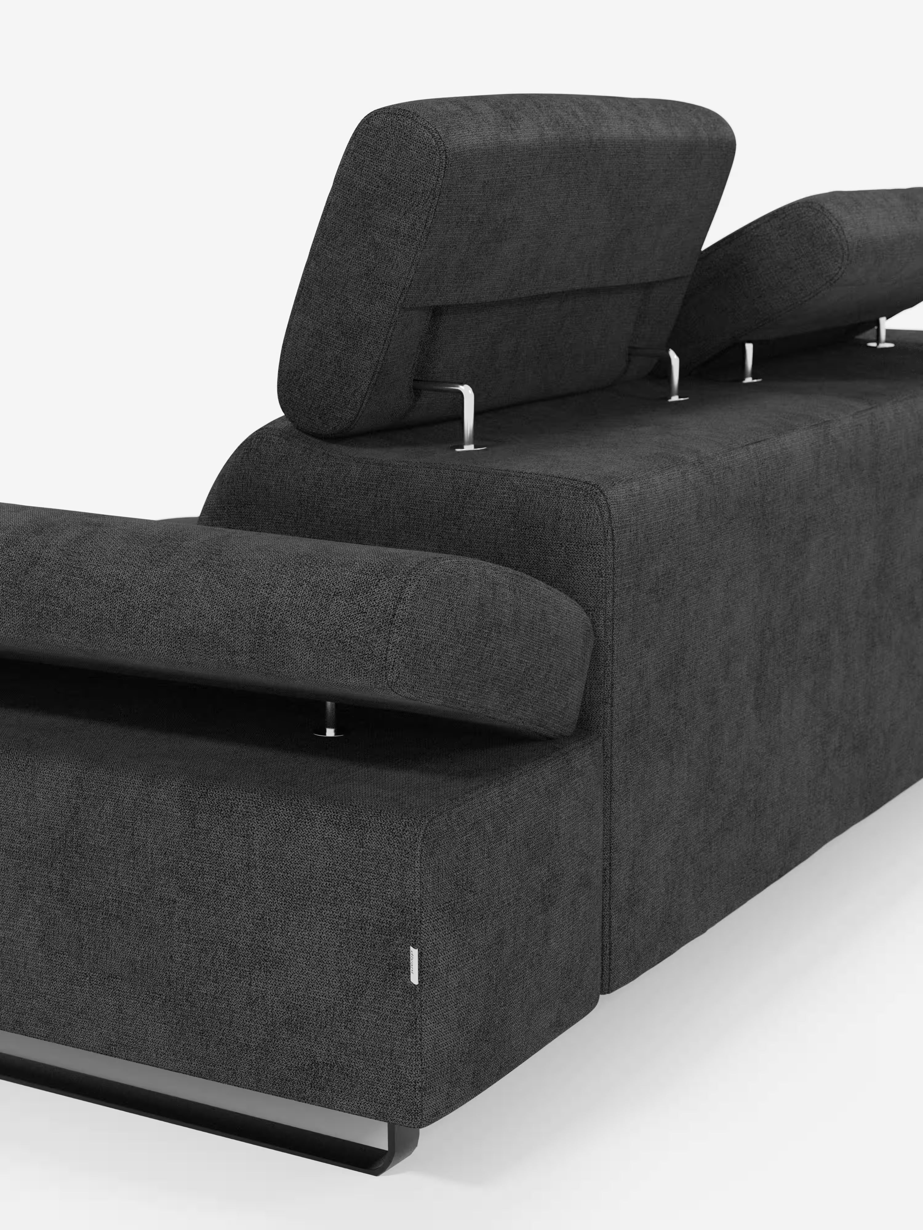 Zayana sofa with pull-out element 2 and 3 seats, reclining armrests and headrests in waterproof fabric