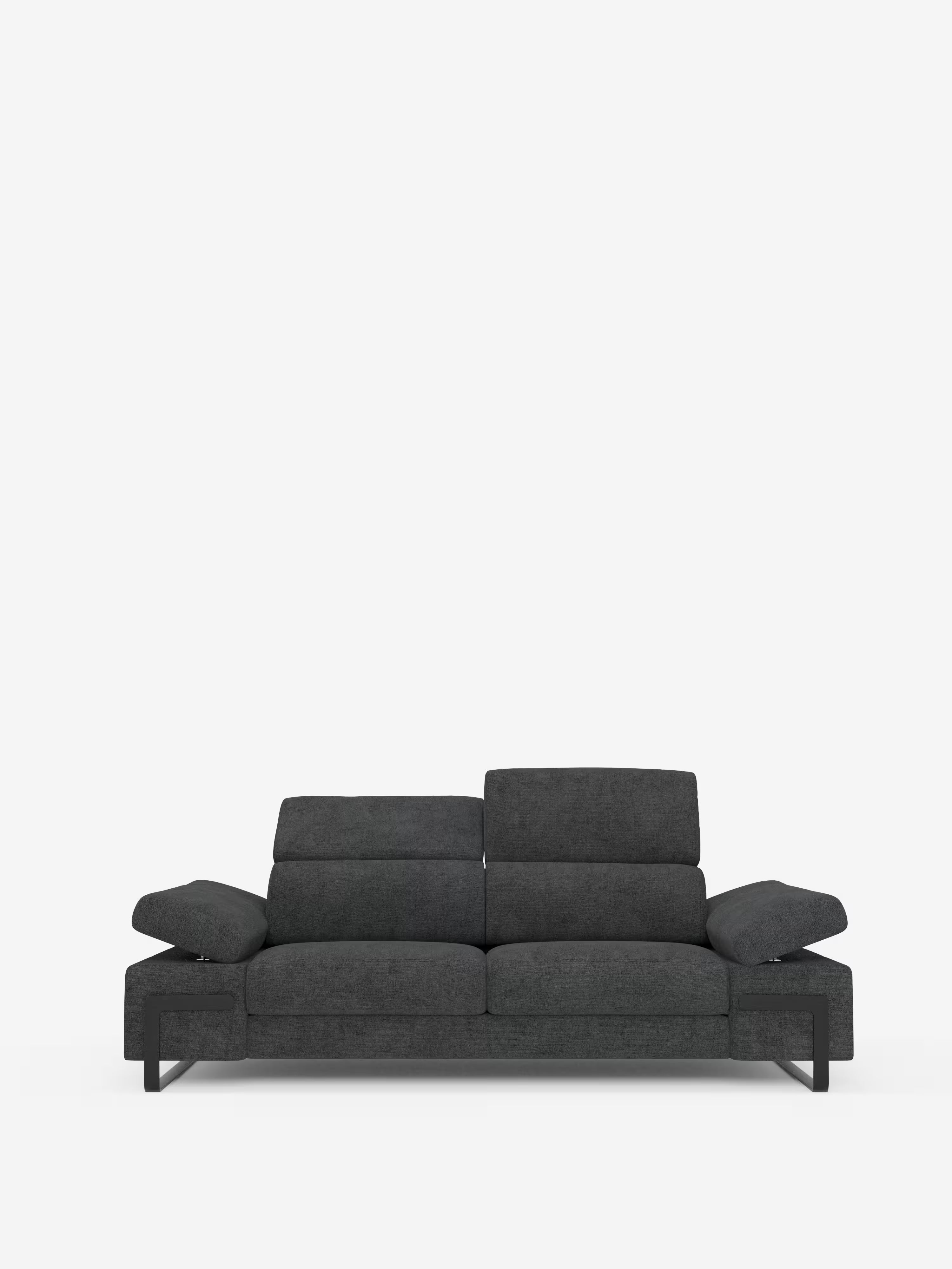 Zayana sofa with pull-out element 2 and 3 seats, reclining armrests and headrests in waterproof fabric