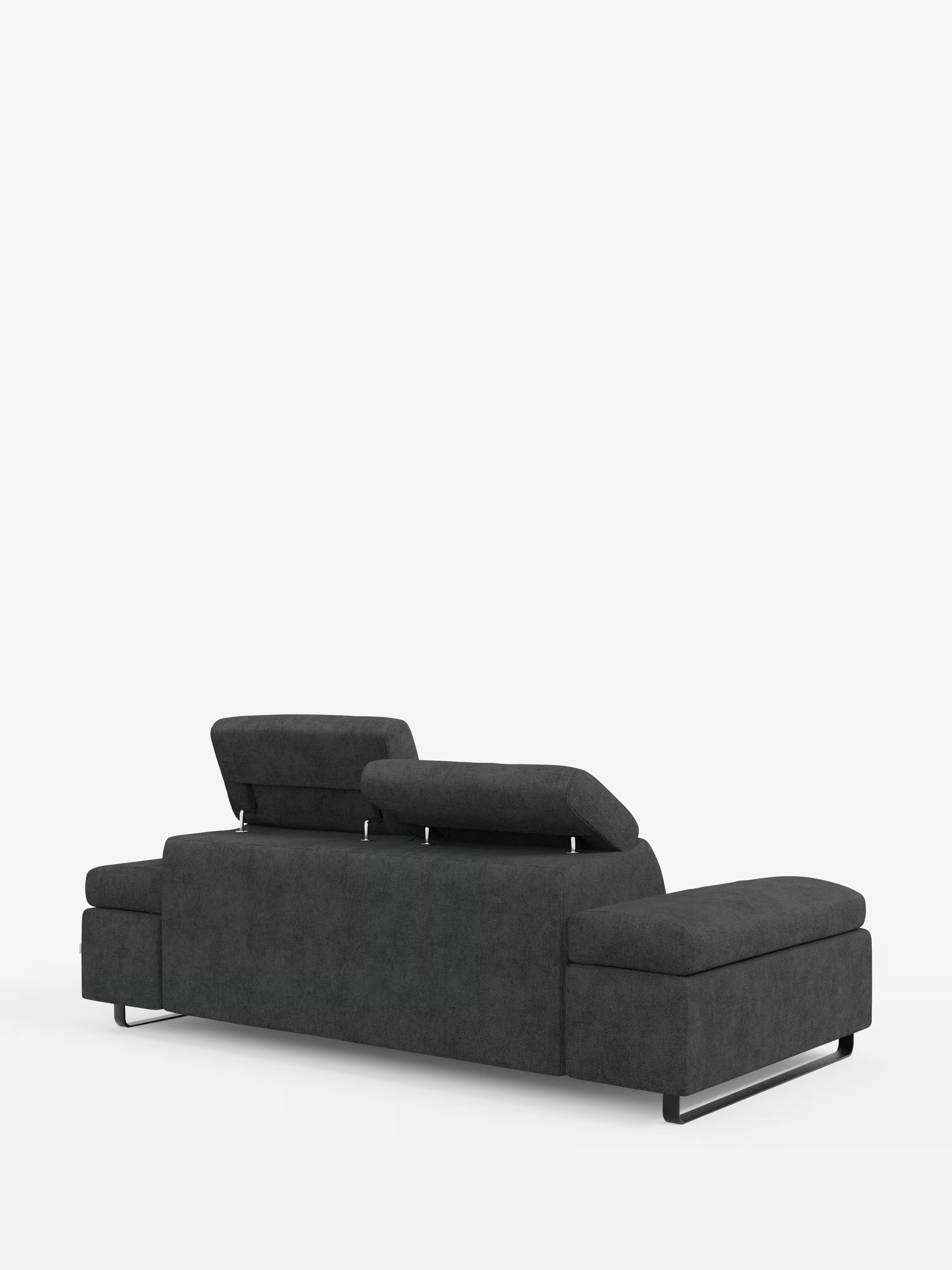 Zayana sofa with pull-out element 2 and 3 seats, reclining armrests and headrests in waterproof fabric