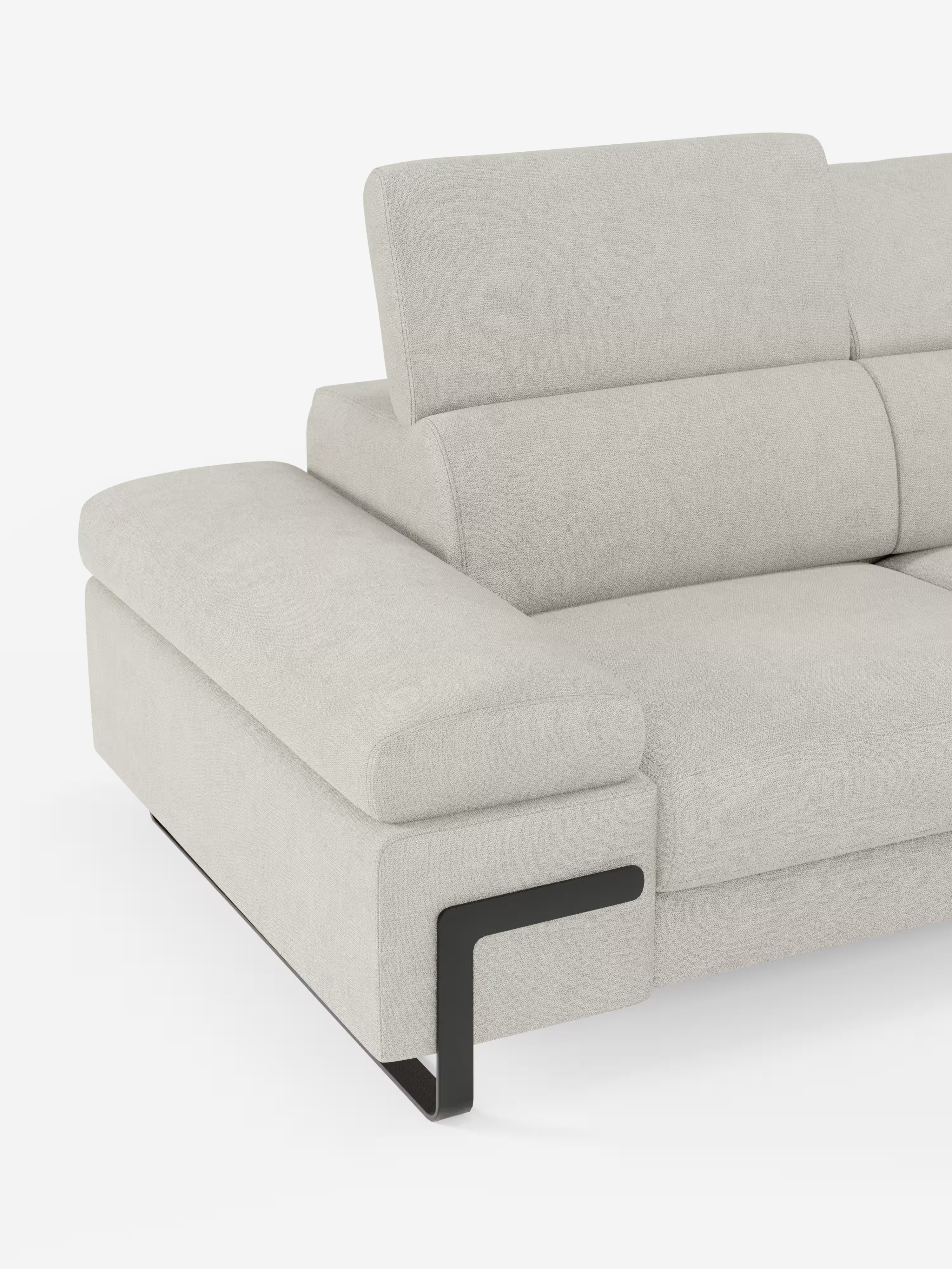 Zayana sofa with pull-out element 2 and 3 seats, reclining armrests and headrests in waterproof fabric