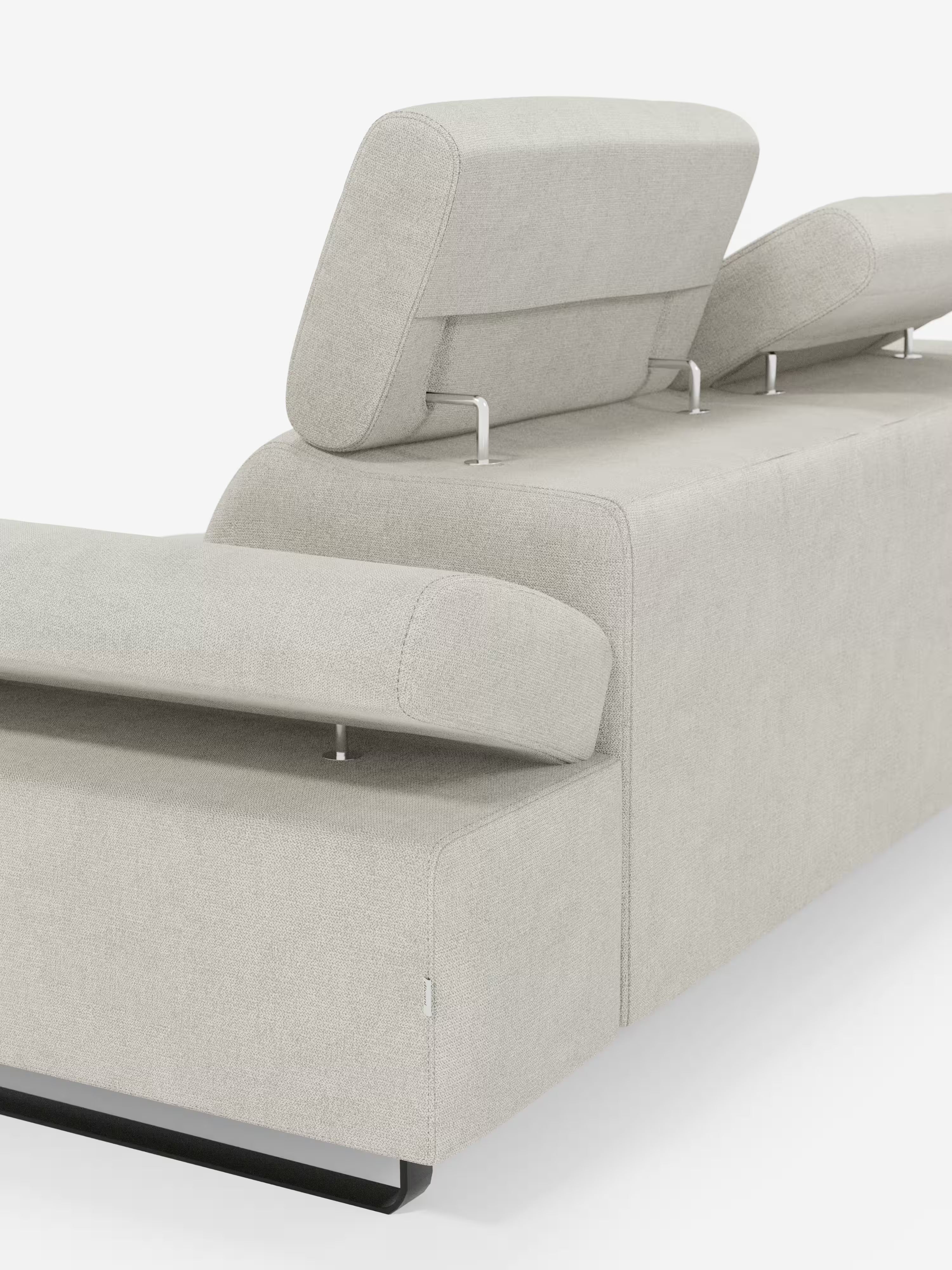 Zayana sofa with pull-out element 2 and 3 seats, reclining armrests and headrests in waterproof fabric